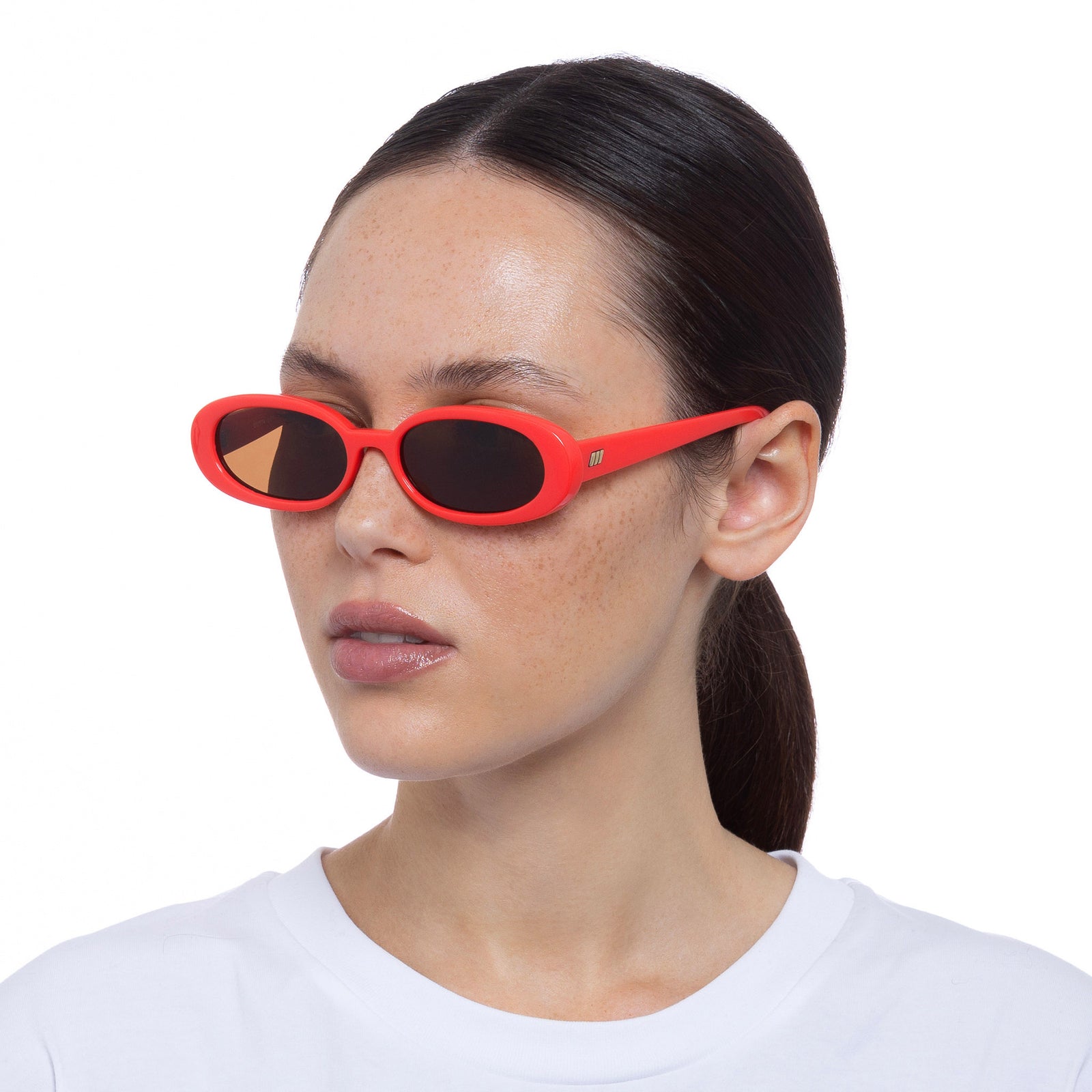 Outta Love Electric Orange Female Oval Sunglasses | Le Specs