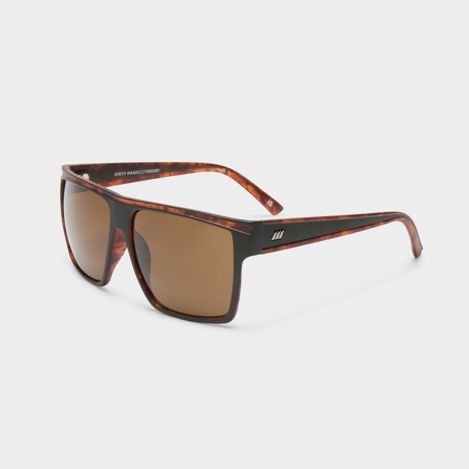 Dirty Magic Matte Black Tort Male D-Frame Sunglasses | Le Specs