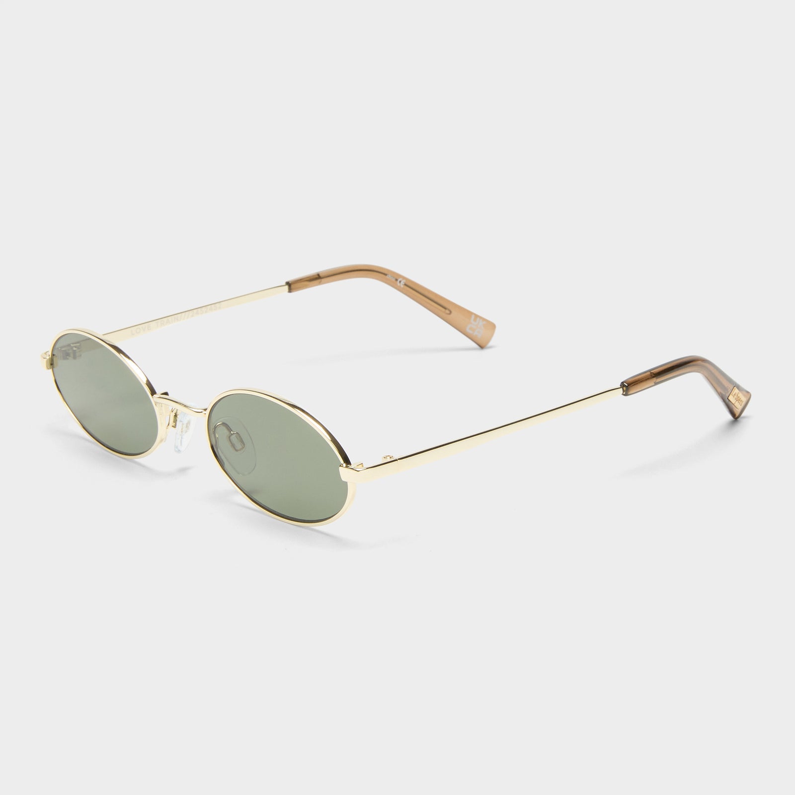 Love Train Bright Gold Female Oval Sunglasses | Le Specs