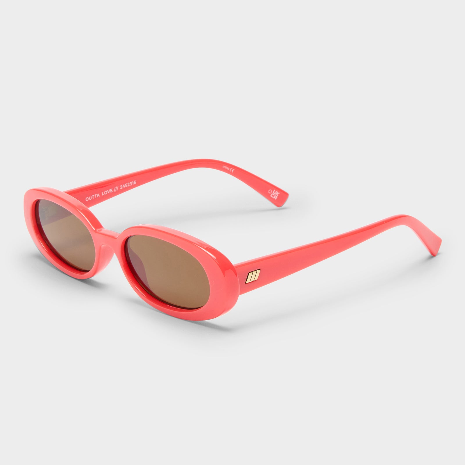 Outta Love Electric Orange Female Oval Sunglasses | Le Specs