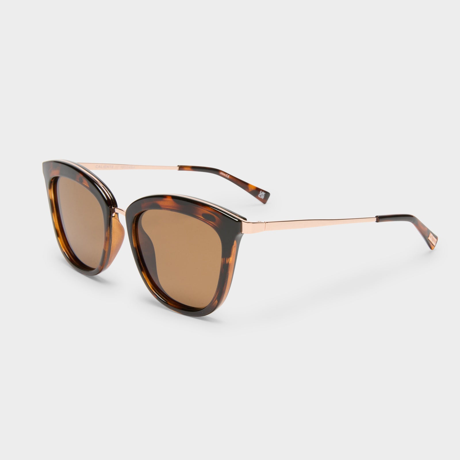 Caliente Tort Rose Gold Female Cat-Eye Sunglasses | Le Specs