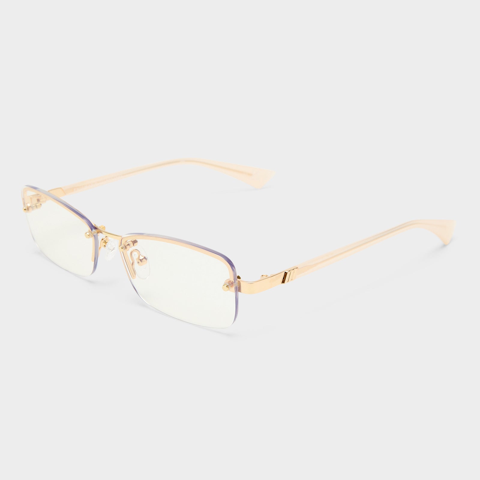 Enigmatic Gold Female Rectangle Blue Light | Le Specs