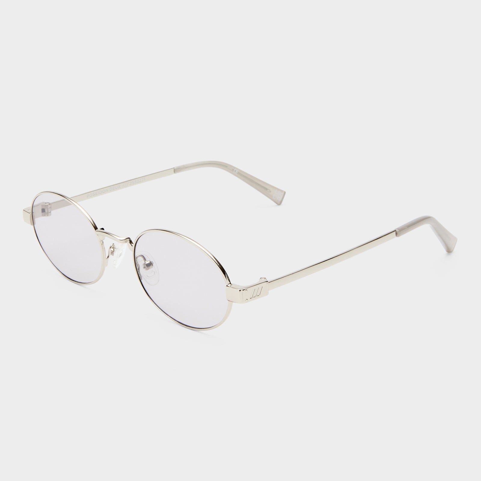 Poseidon Deux Silver Uni-Sex Oval Sunglasses | Le Specs