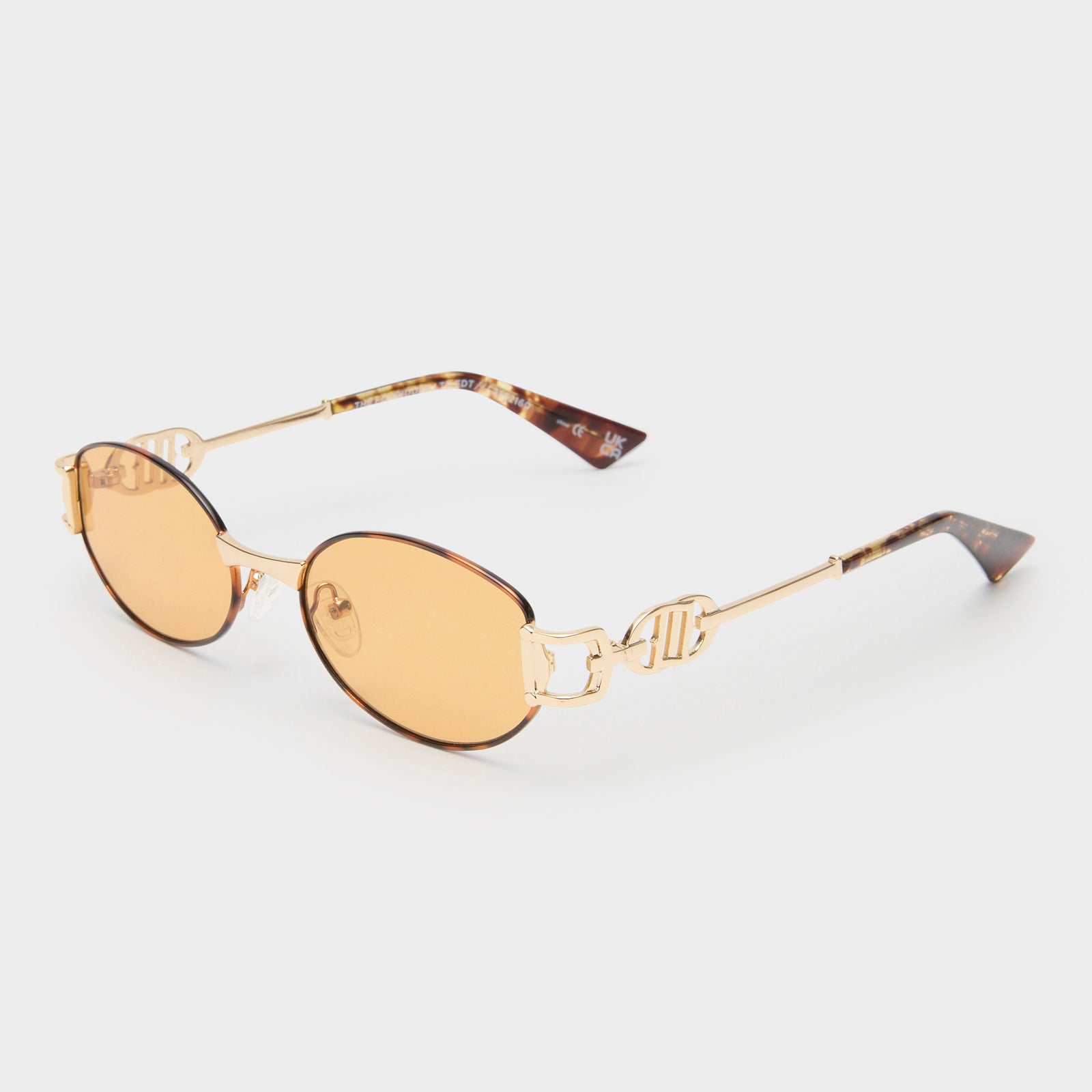 The Forbidden Bright Gold Uni-Sex Oval Sunglasses | Le Specs