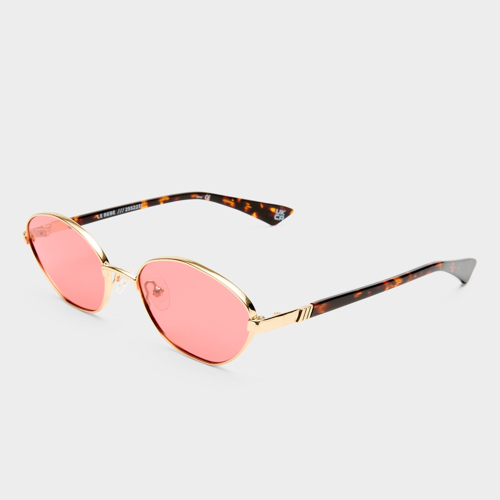 Le Bebe Gold Uni-Sex Oval Sunglasses | Le Specs