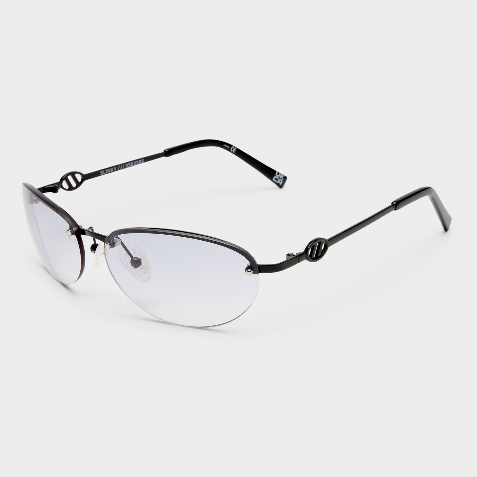 Slinky Black Female Oval Sunglasses | Le Specs