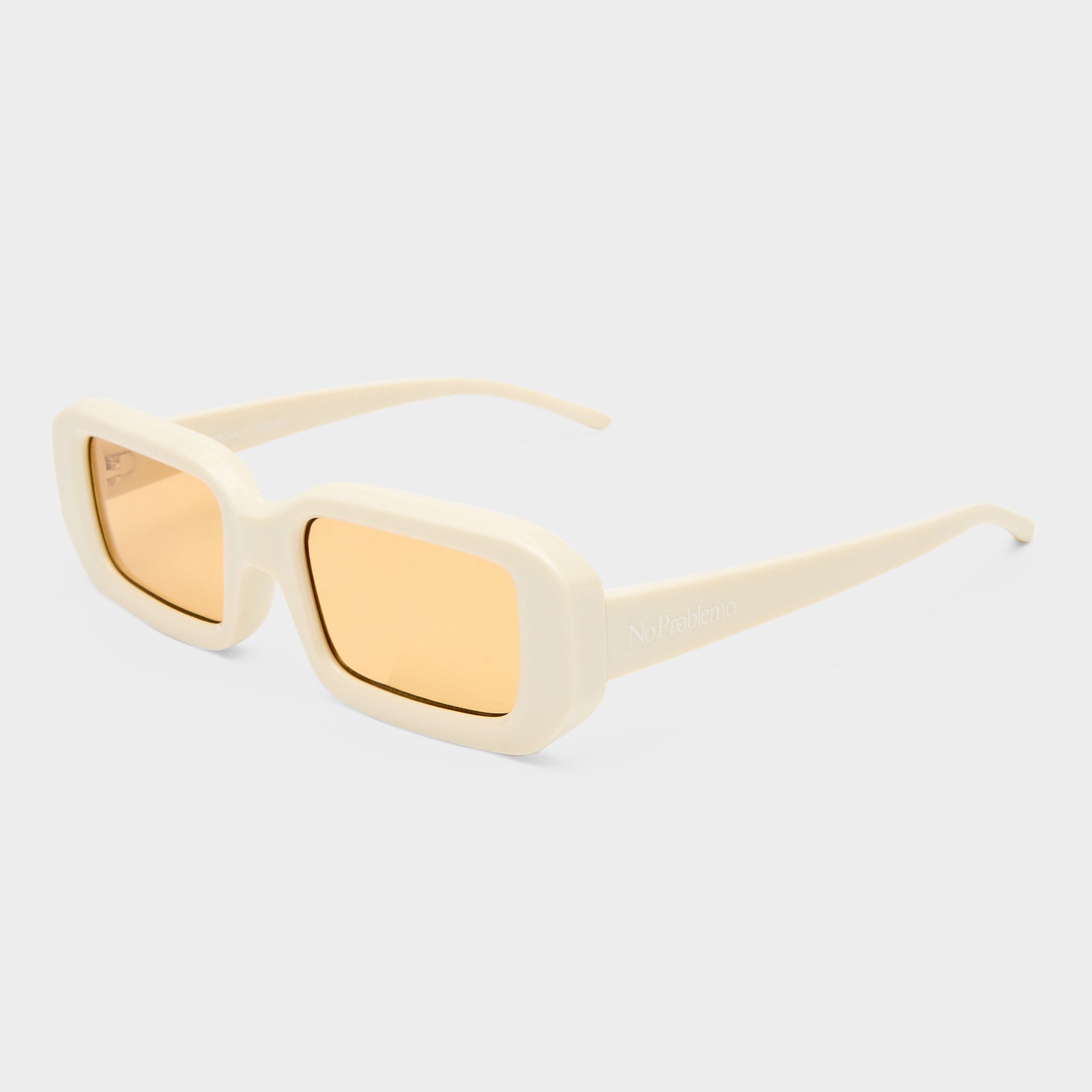 Blackpool Off White Uni-Sex Rectangle Sunglasses | Le Specs