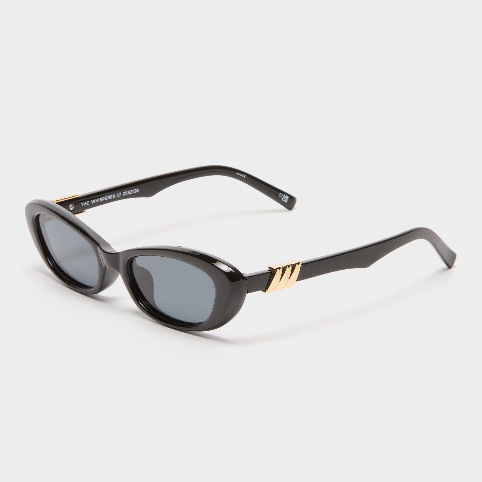 The Whisperer Black Female Cat-Eye Sunglasses | Le Specs