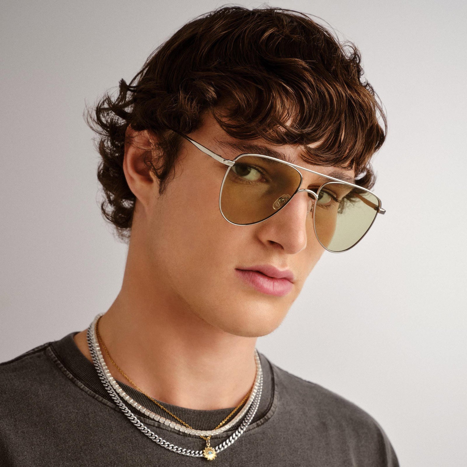The Duke Silver Uni-Sex Aviator Sunglasses | Le Specs