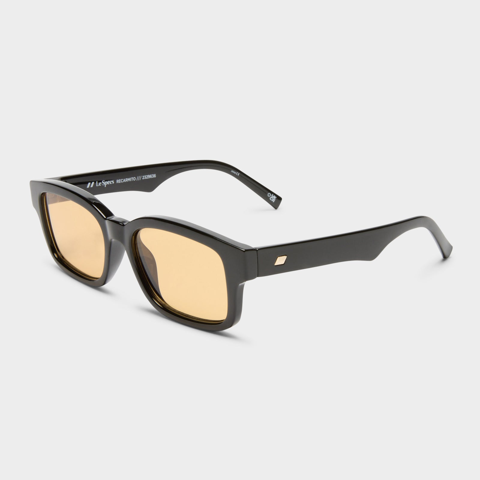 Recarmito Black Uni-Sex Rectangle Sunglasses | Le Specs