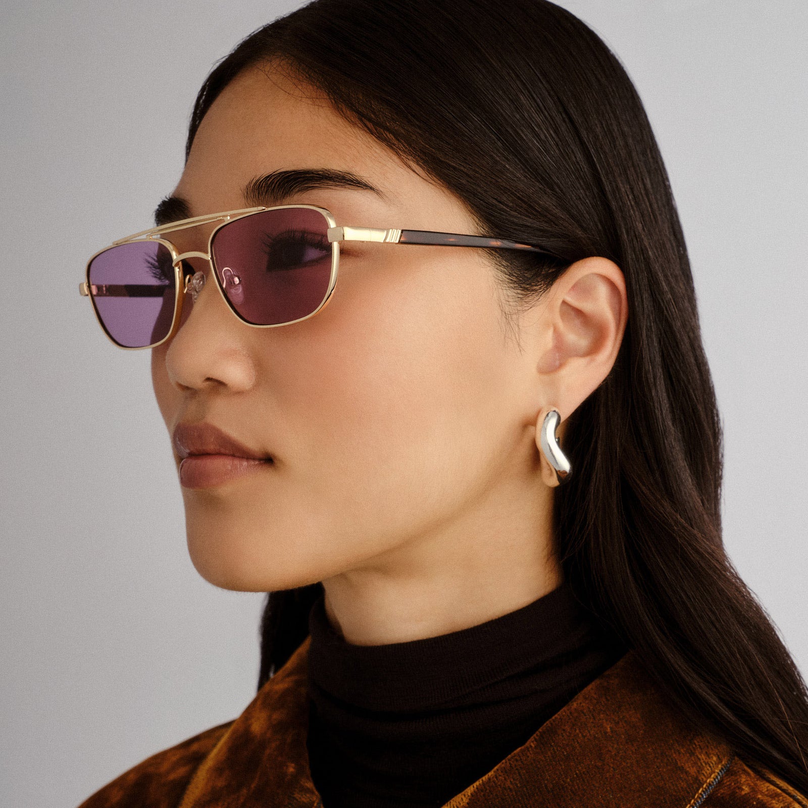 Le Mimi Gold Uni-Sex Aviator Sunglasses | Le Specs