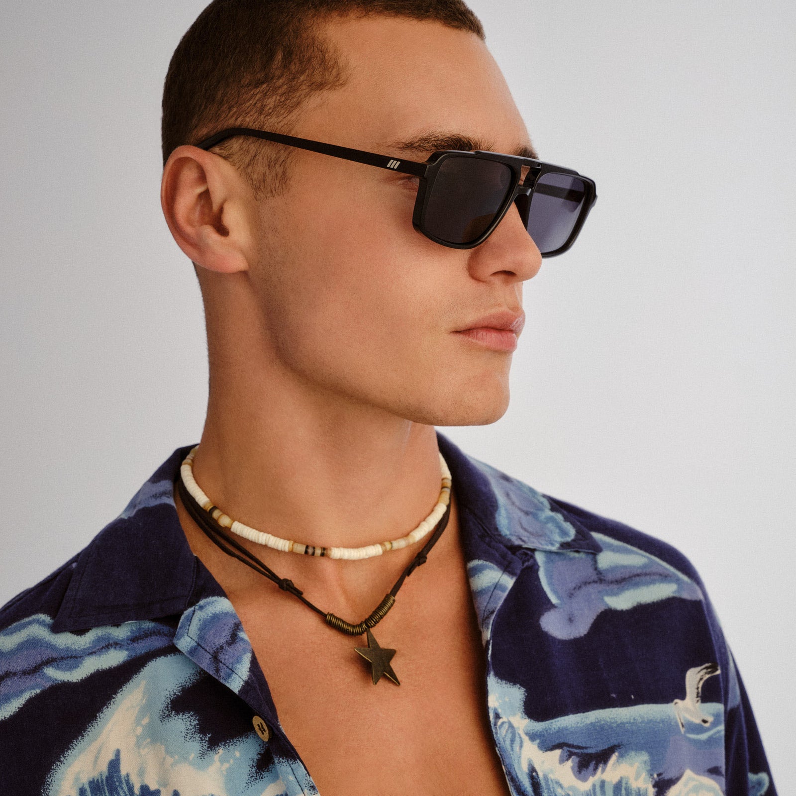 Le Gars + Black Uni-Sex Aviator Sunglasses | Le Specs