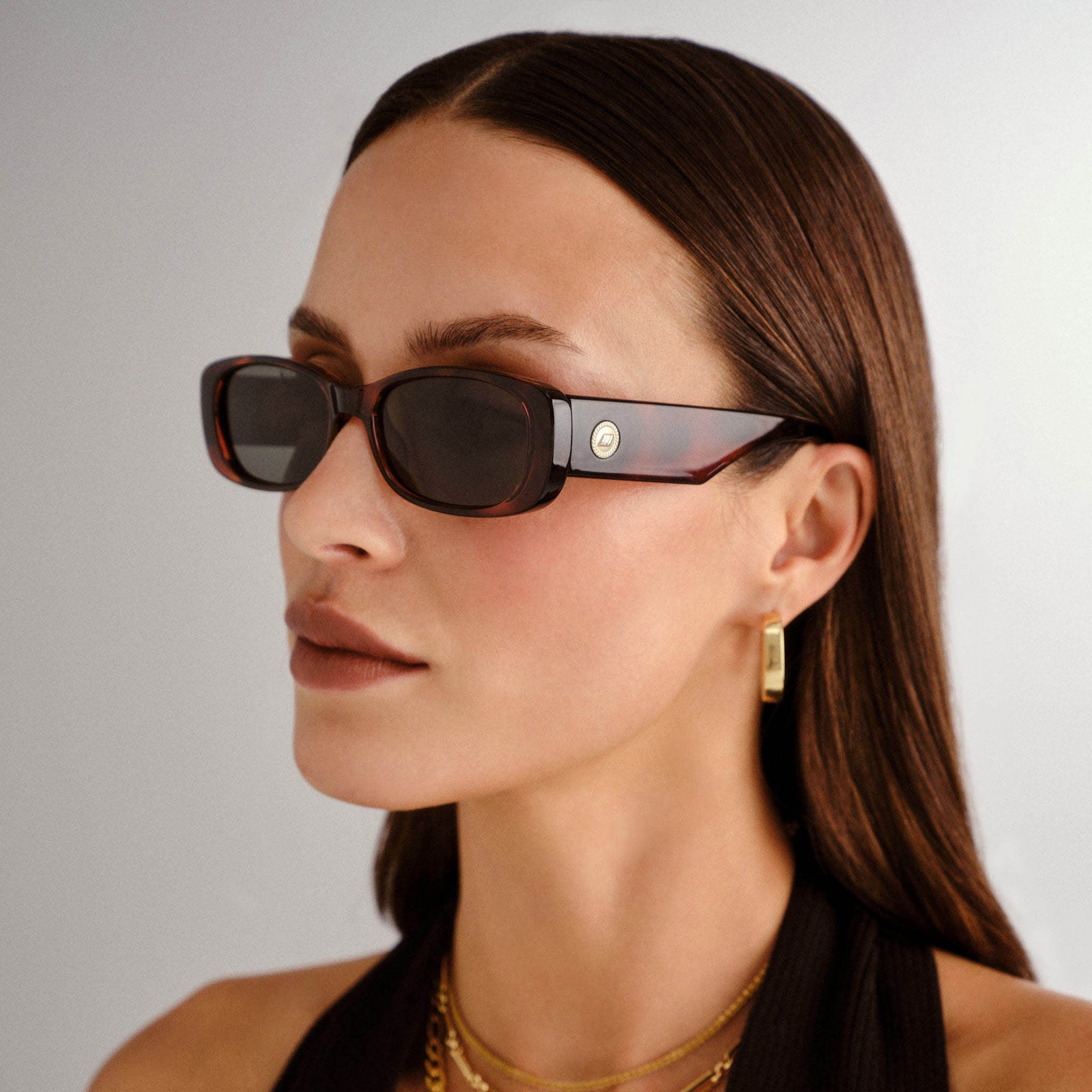 Unreal Toffee Tort Uni-Sex Rectangle Sunglasses | Le Specs