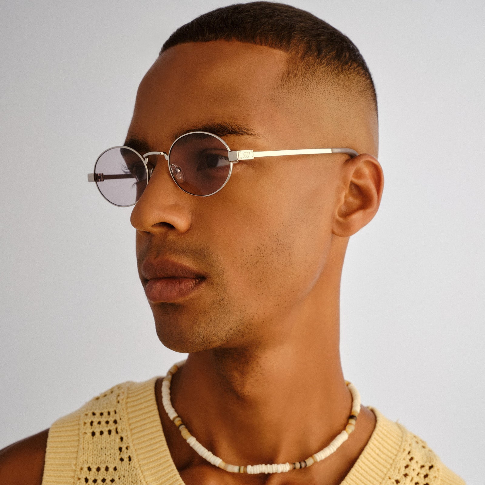 Poseidon Deux Silver Uni-Sex Oval Sunglasses | Le Specs