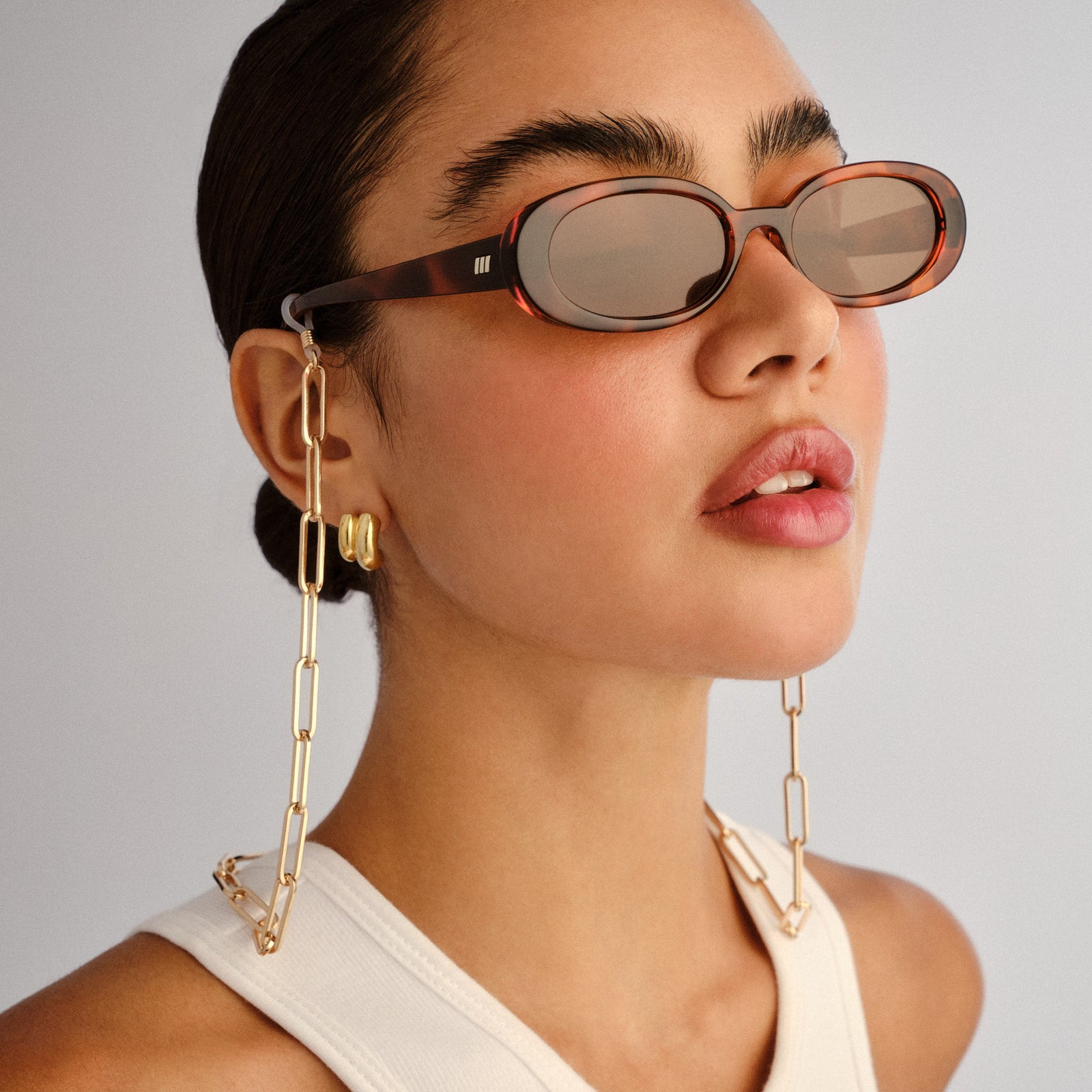 Bold Link Neck Chain Gold Female Accessories Accessories | Le Specs