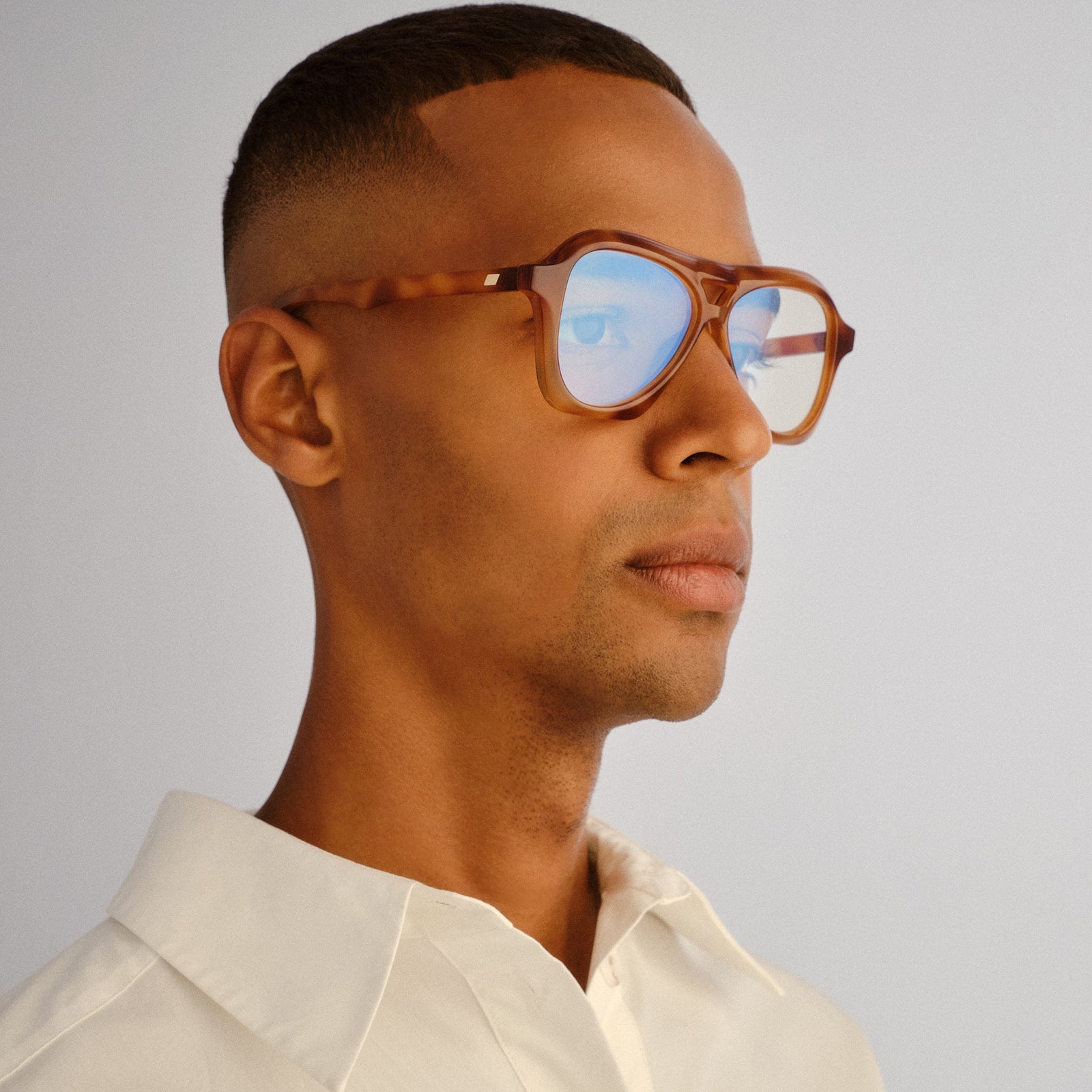 Drizzle Vintage Tort Uni-Sex Aviator Blue Light | Le Specs