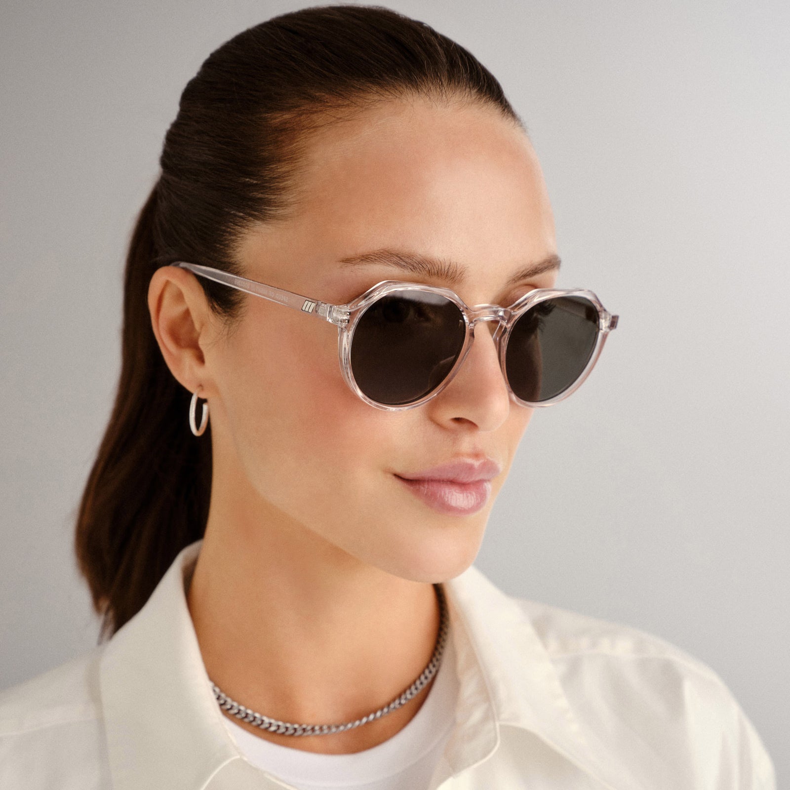 Speed Of Night Clear Shadow Uni-Sex Round Sunglasses | Le Specs