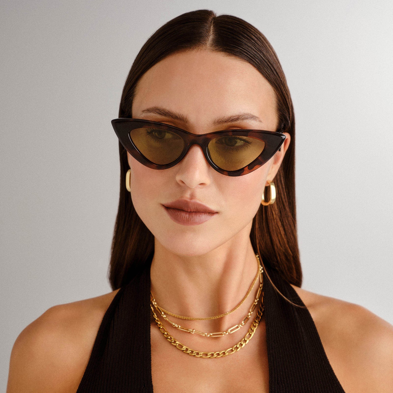 Hypnosis Dark Tort Female Cat-Eye Sunglasses | Le Specs