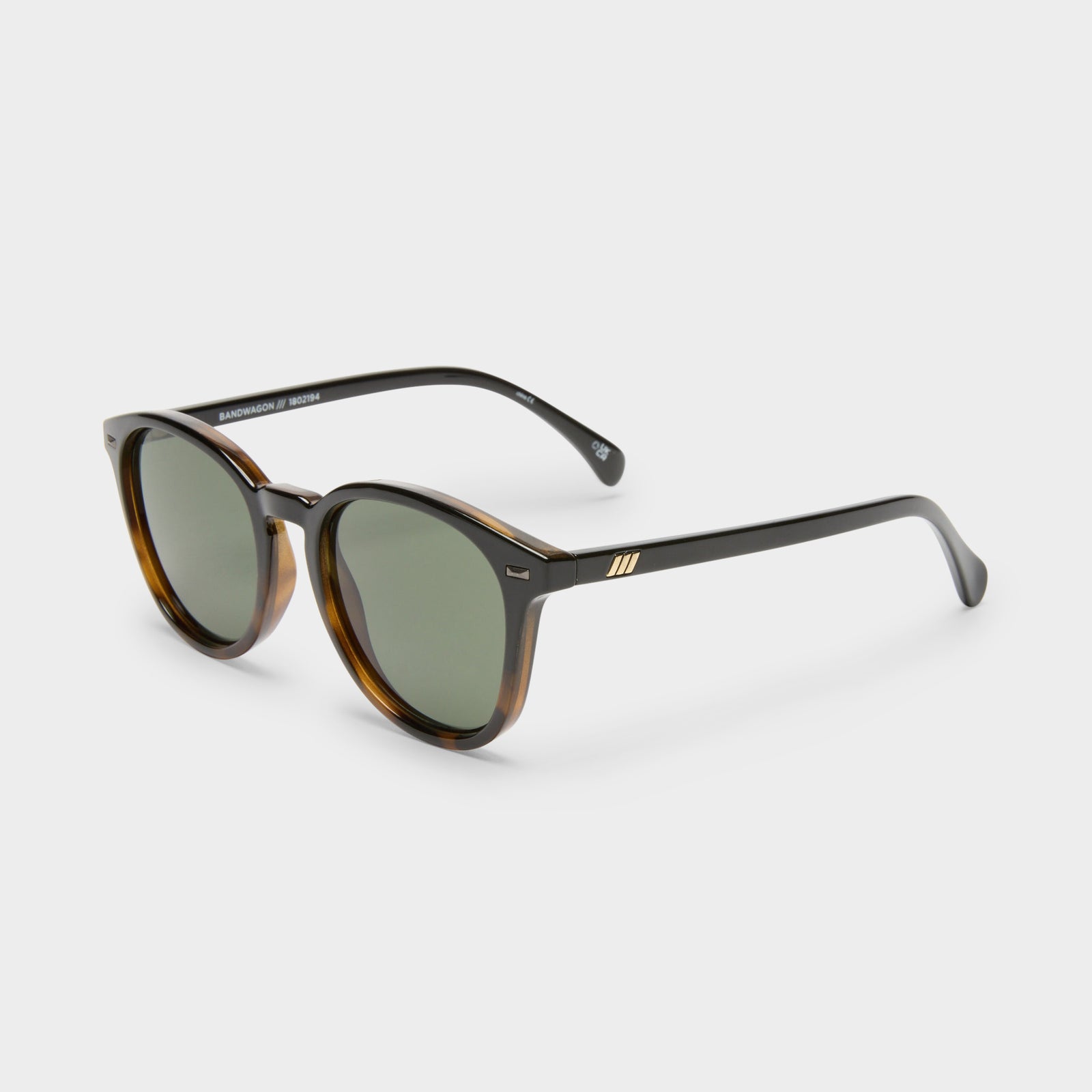 Bandwagon Black Tort Uni-Sex Round Sunglasses | Le Specs