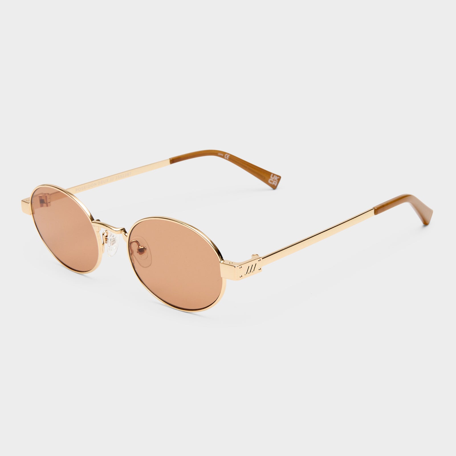 Poseidon Deux Gold Female Oval Sunglasses | Le Specs