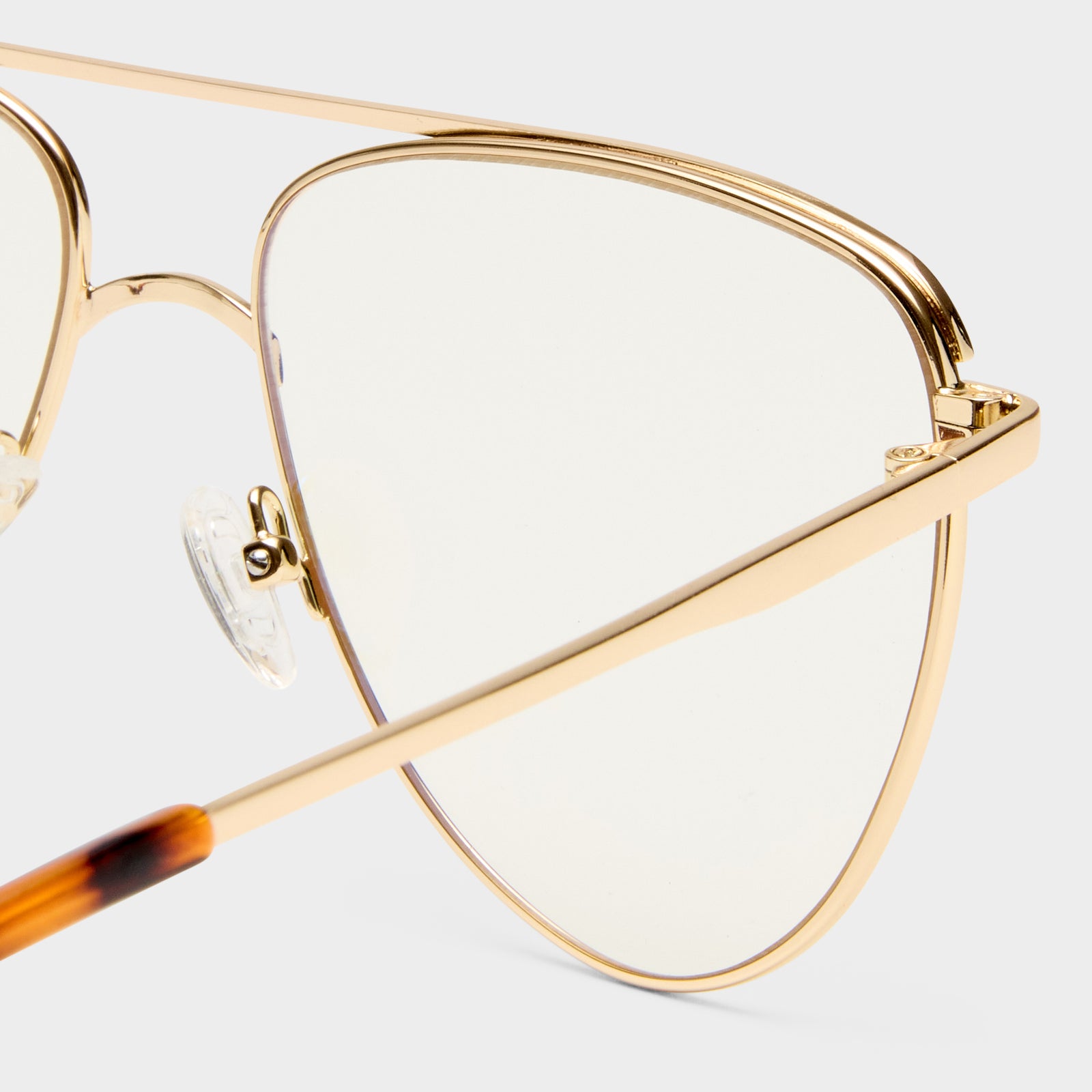The Duke Gold Uni-Sex Aviator Blue Light | Le Specs