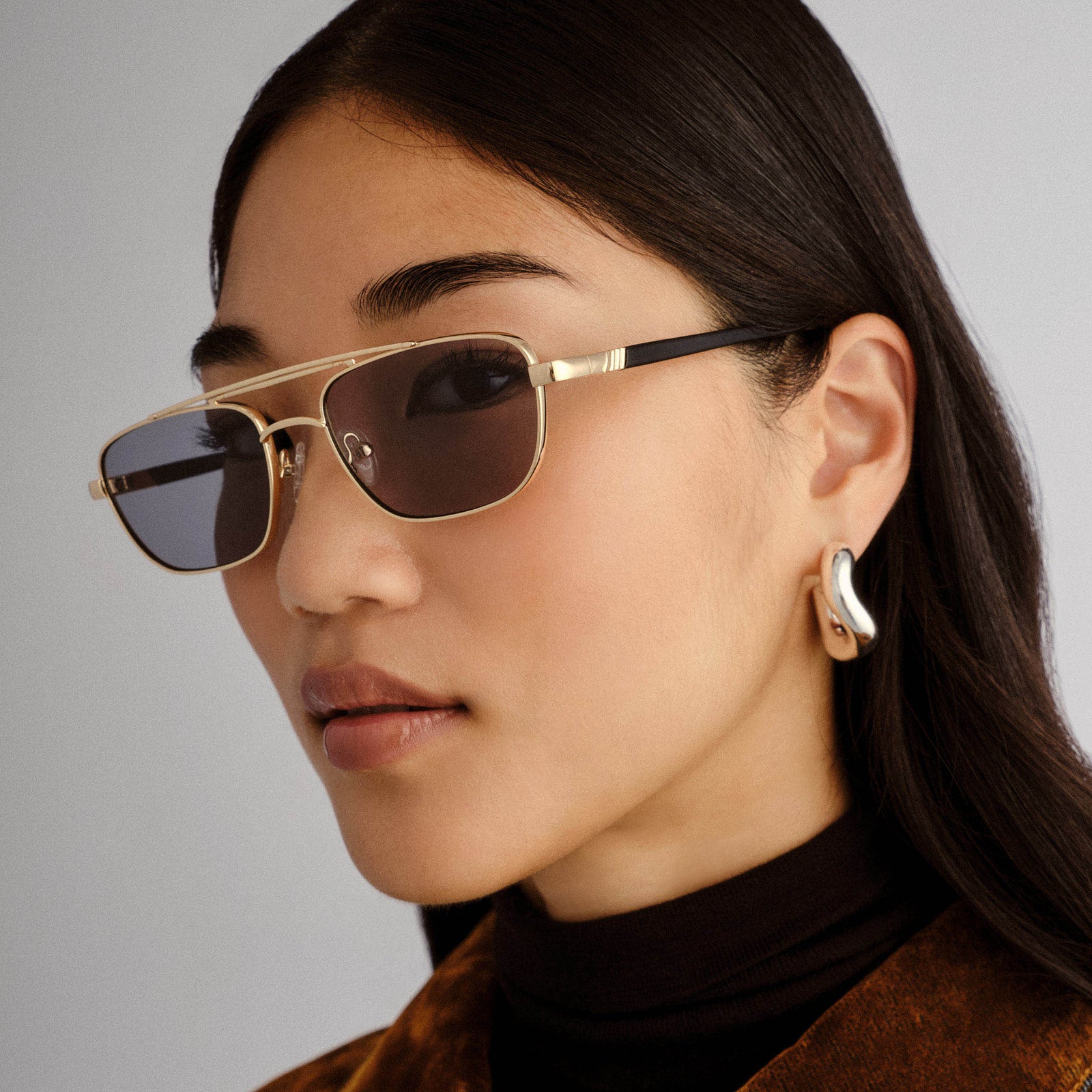 Le Mimi Gold Uni-Sex Aviator Sunglasses | Le Specs