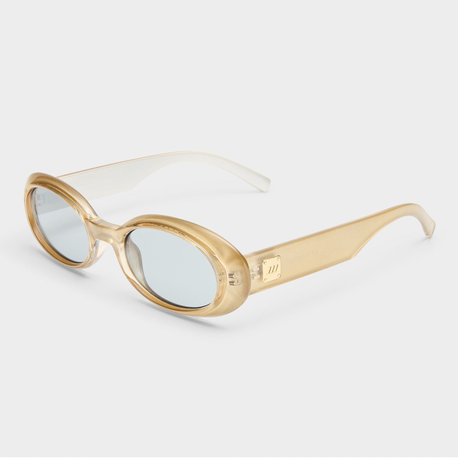 Work It Champagne Pearl Female Oval Sunglasses | Le Specs