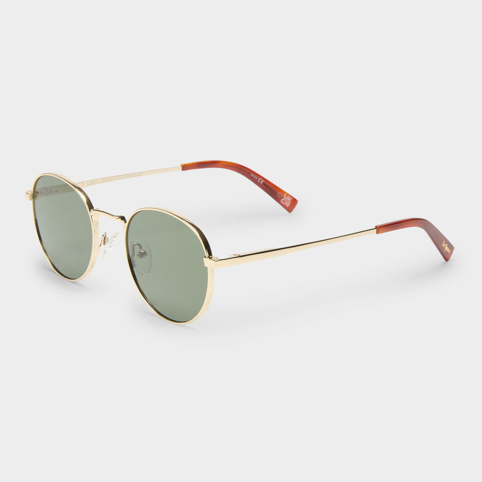 Lost Legacy Gold Uni-Sex Round Sunglasses | Le Specs