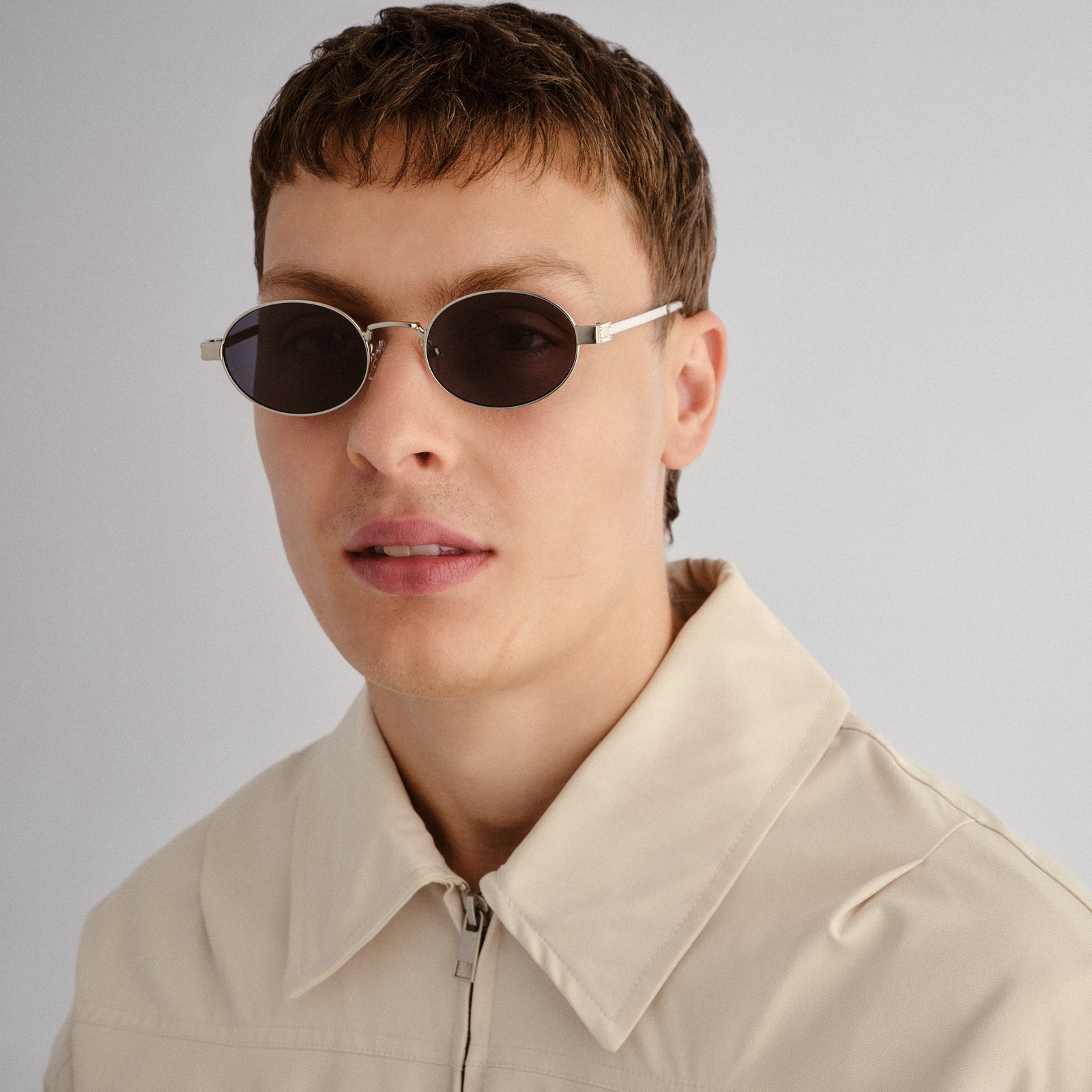 Poseidon Deux Silver Uni-Sex Oval Sunglasses | Le Specs