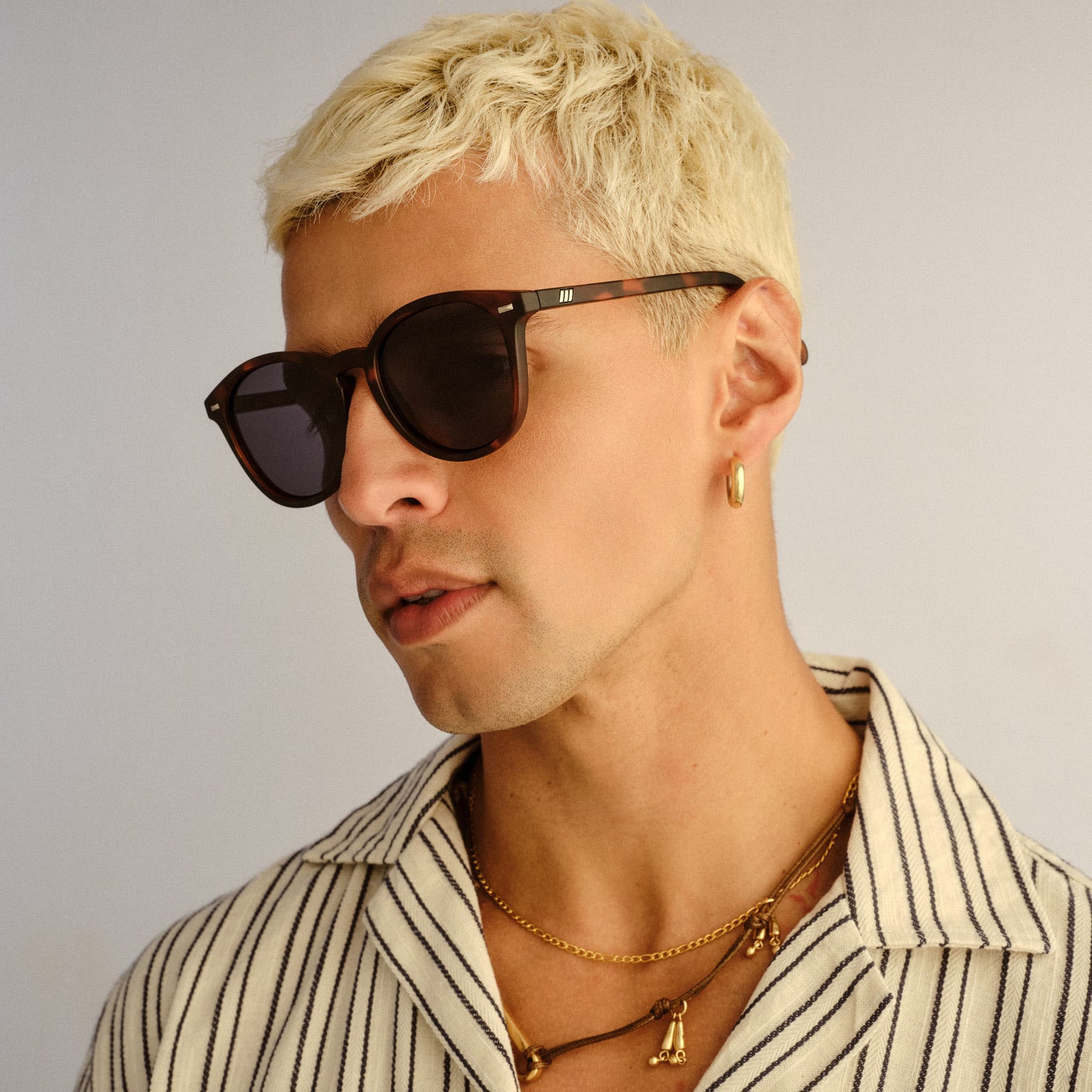Bandwagon Matte Tort Uni-Sex Round Sunglasses | Le Specs
