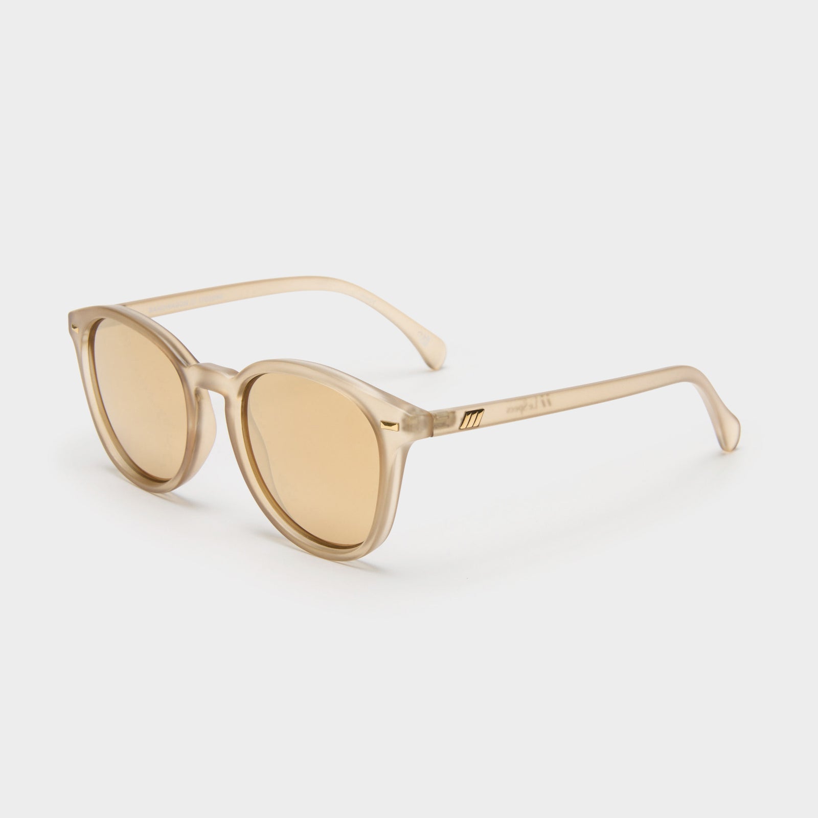 Bandwagon Matte Stone Uni-Sex Round Sunglasses | Le Specs