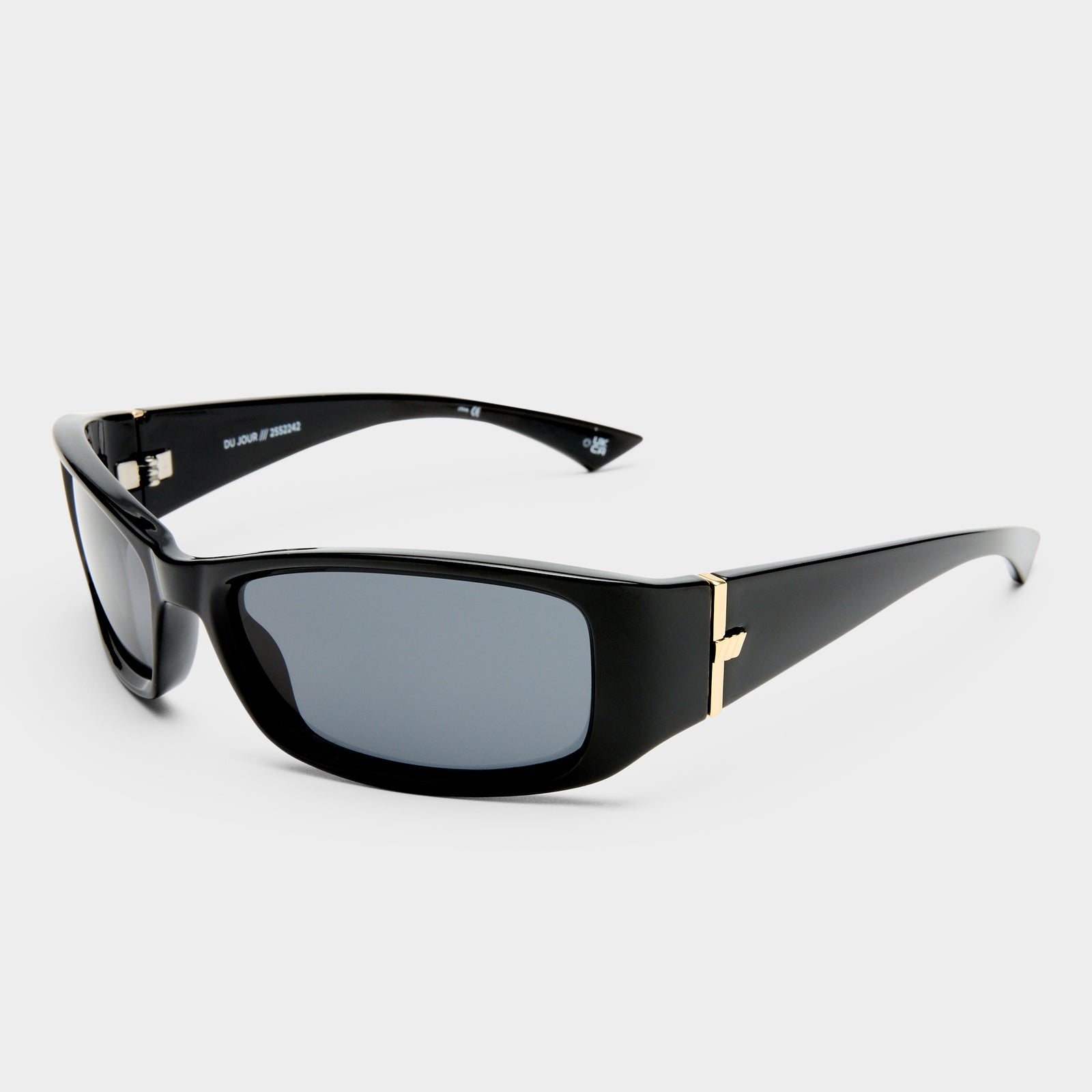 Du Jour Black Uni-Sex Wrap Sunglasses | Le Specs