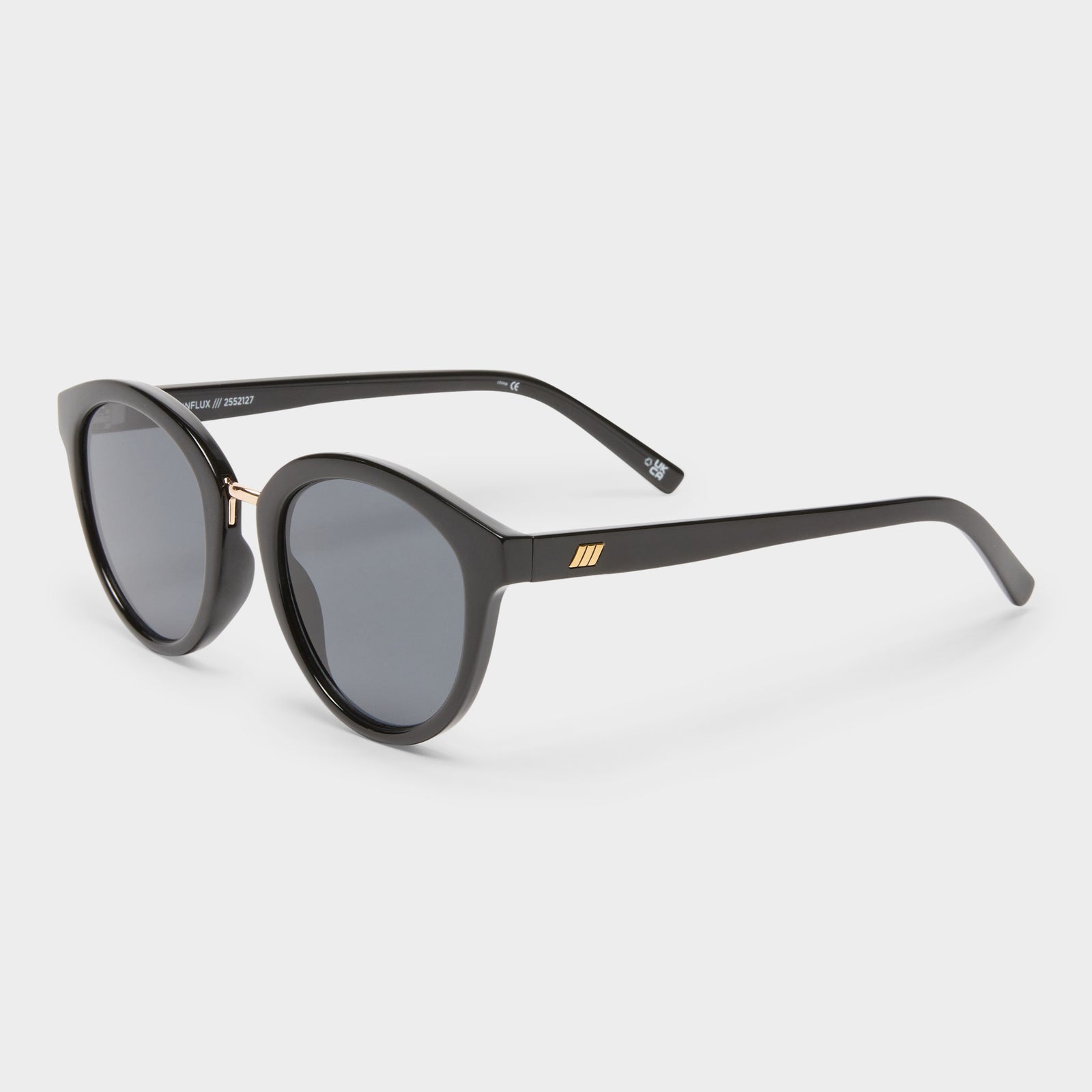 Influx Black Female Round Sunglasses | Le Specs