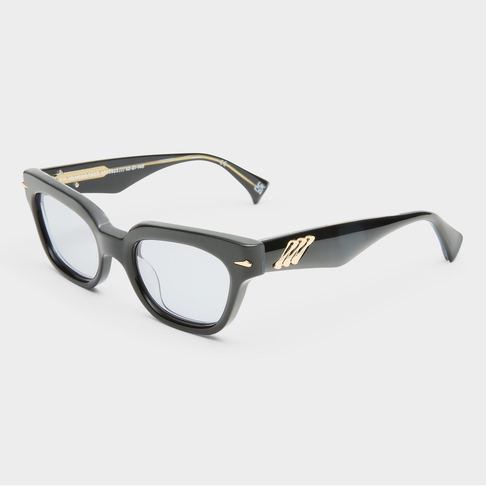 Numero Tres Obsidian Black Uni-Sex D-Frame Sunglasses | Le Specs