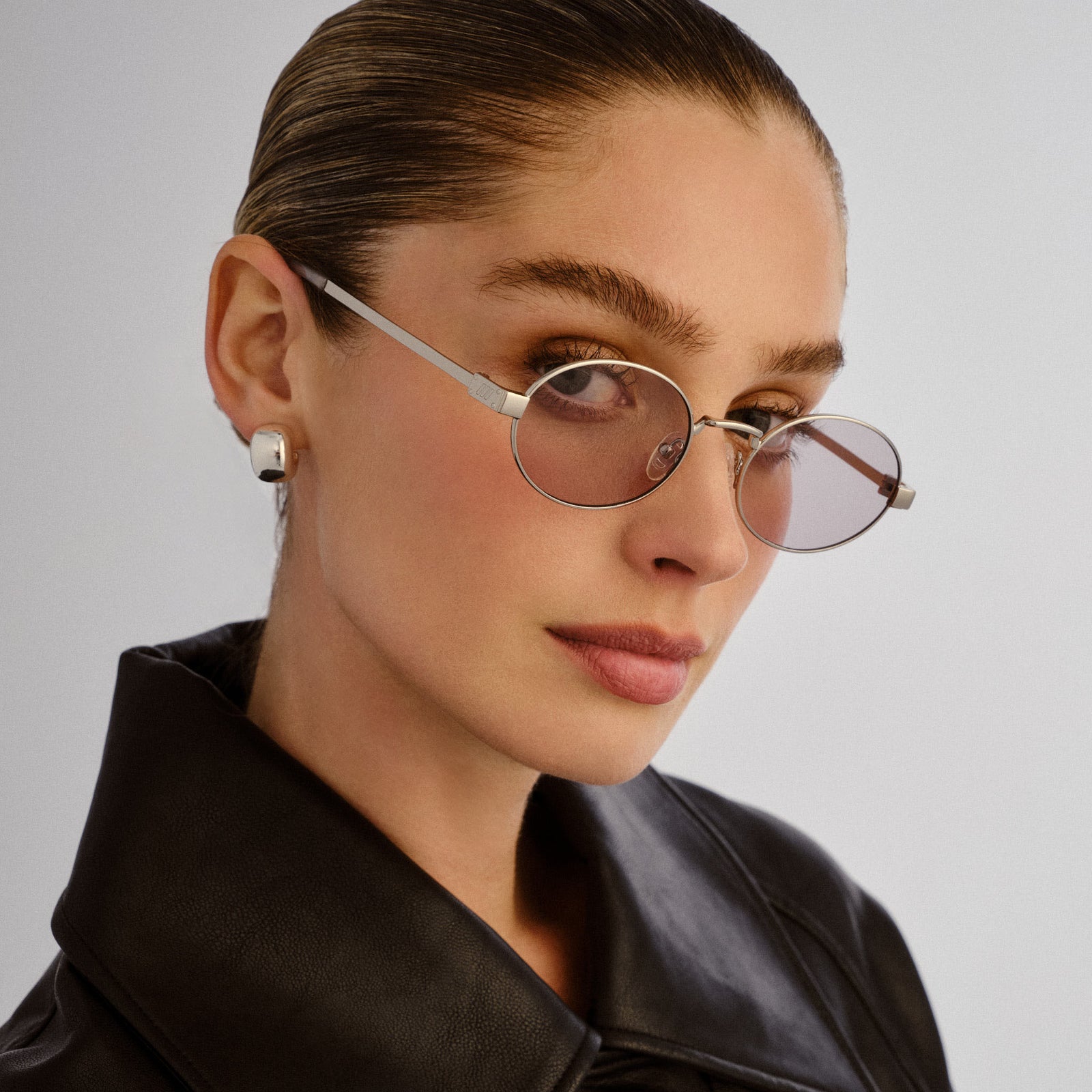 Poseidon Deux Silver Uni-Sex Oval Sunglasses | Le Specs