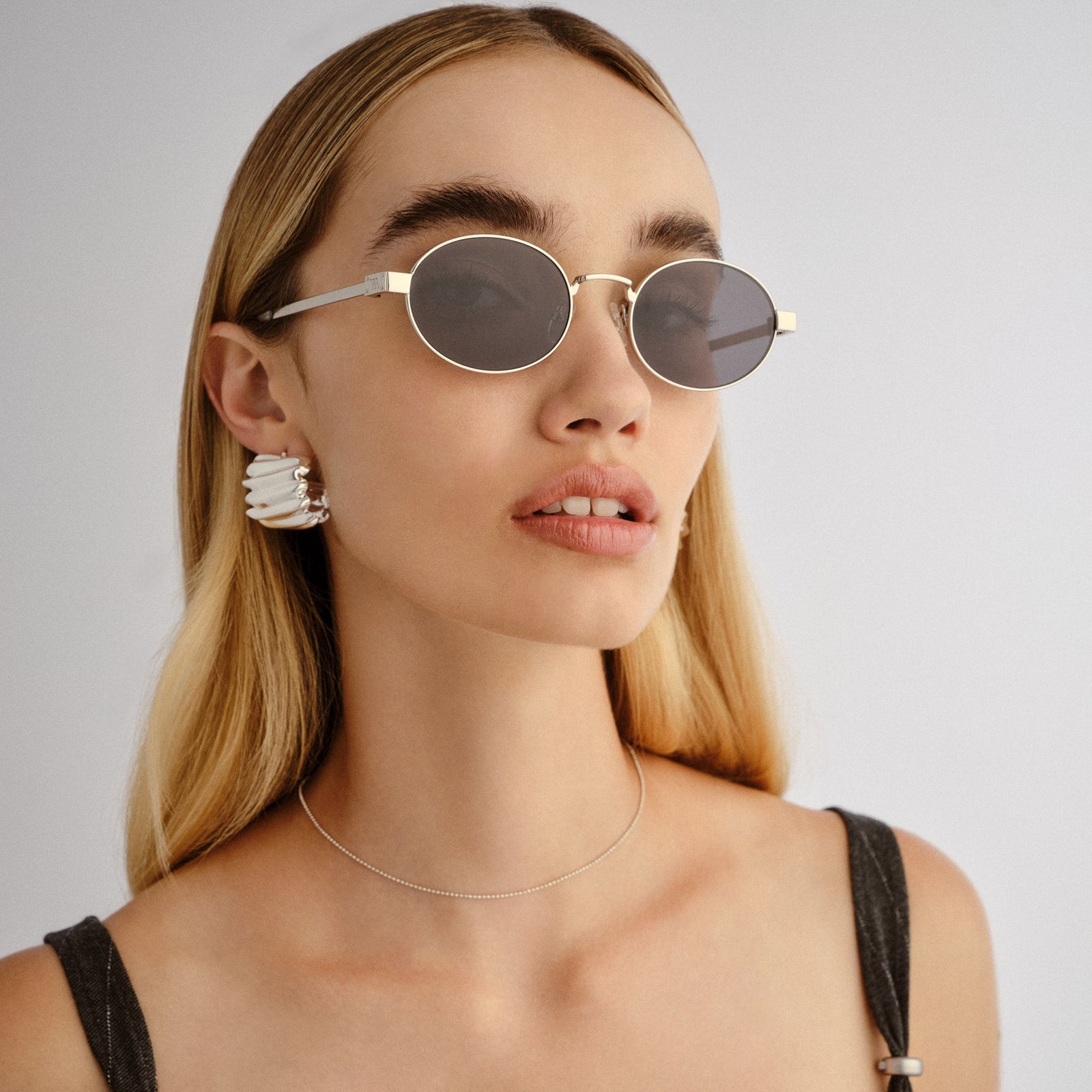Poseidon Deux Silver Uni-Sex Oval Sunglasses | Le Specs