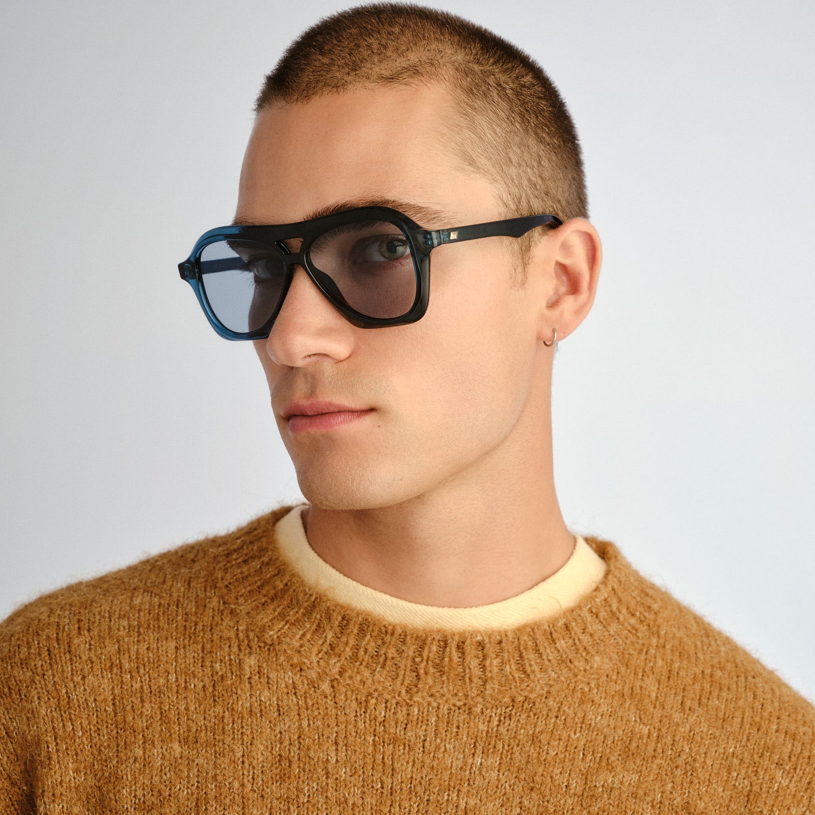 Drizzle Teal Uni-Sex Aviator Sunglasses | Le Specs