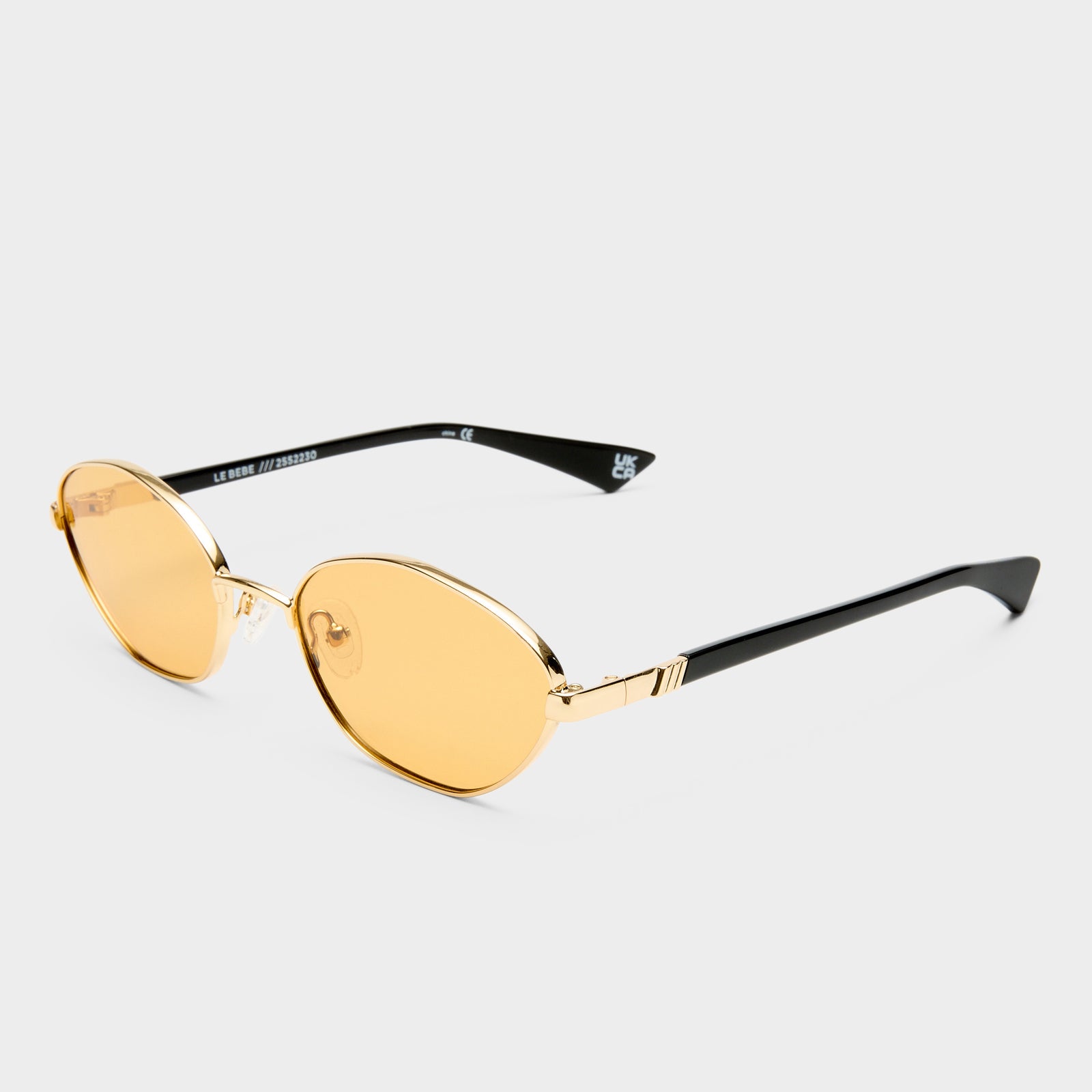 Le Bebe Gold Uni-Sex Oval Sunglasses | Le Specs
