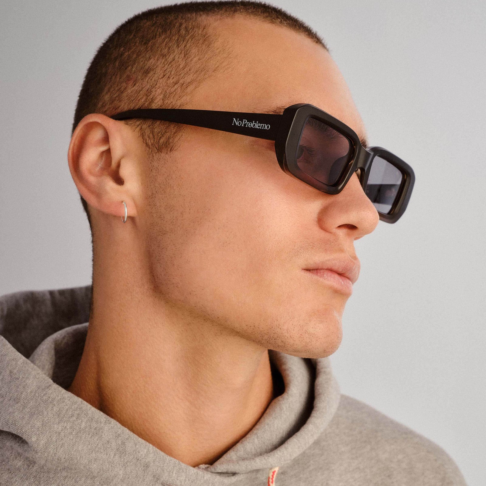 Blackpool Matte Black Khaki Grad Uni-Sex Rectangle Sunglasses | Le Specs