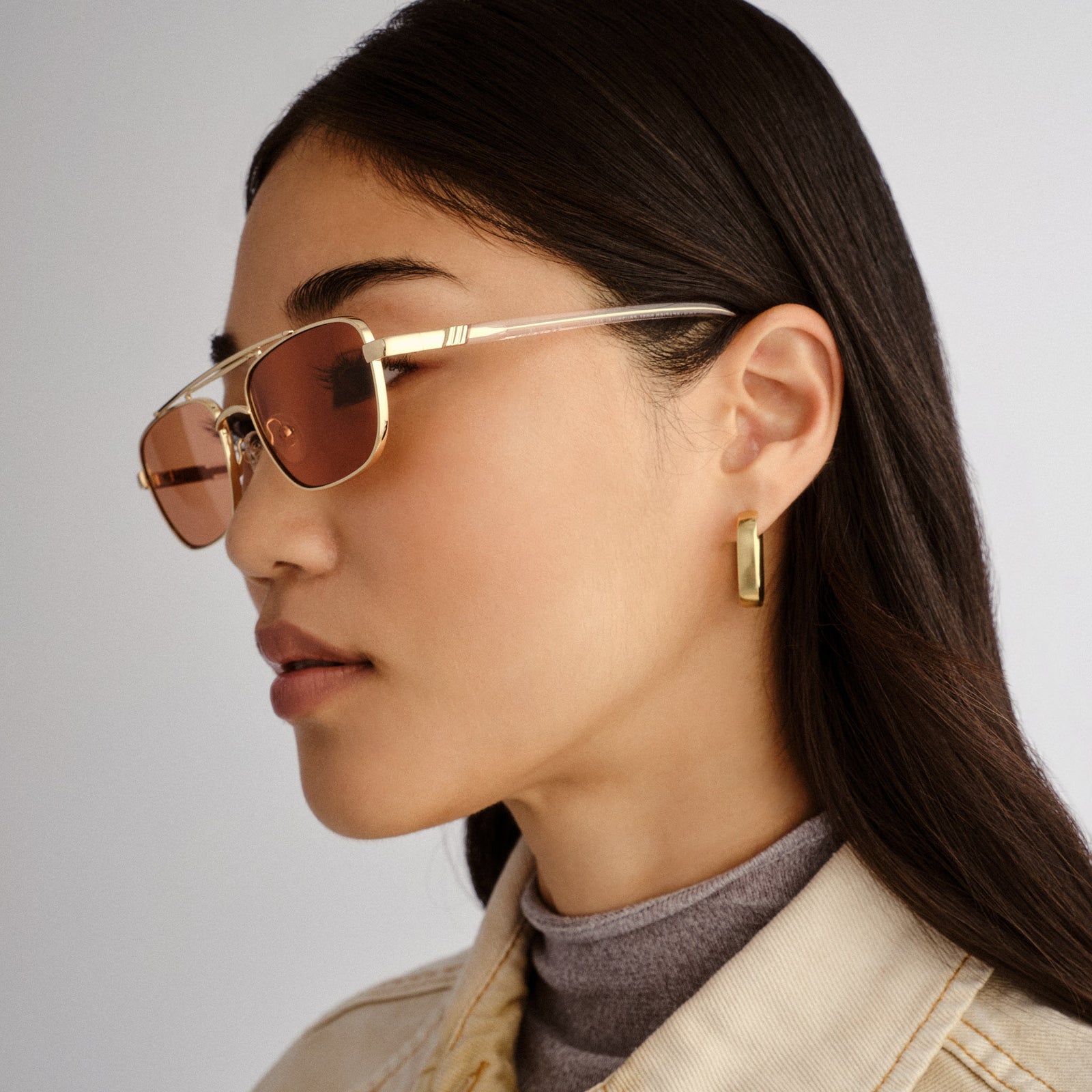 Le Mimi Gold Uni-Sex Aviator Sunglasses | Le Specs