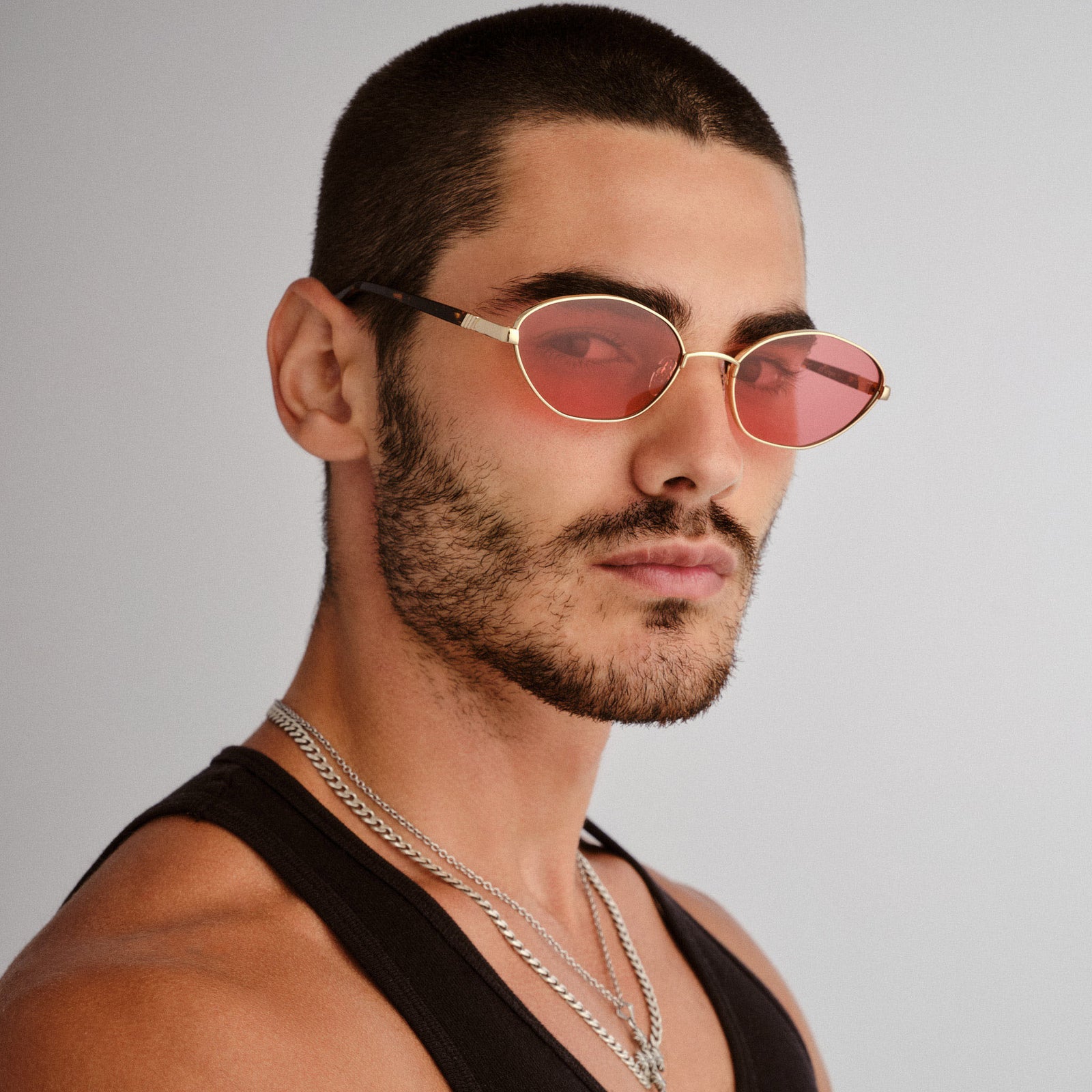 Le Bebe Gold Uni-Sex Oval Sunglasses | Le Specs