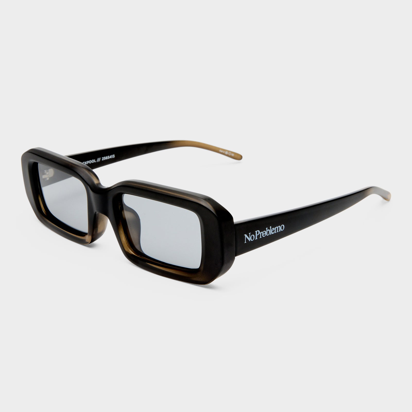 Blackpool Matte Black Khaki Grad Uni-Sex Rectangle Sunglasses | Le Specs