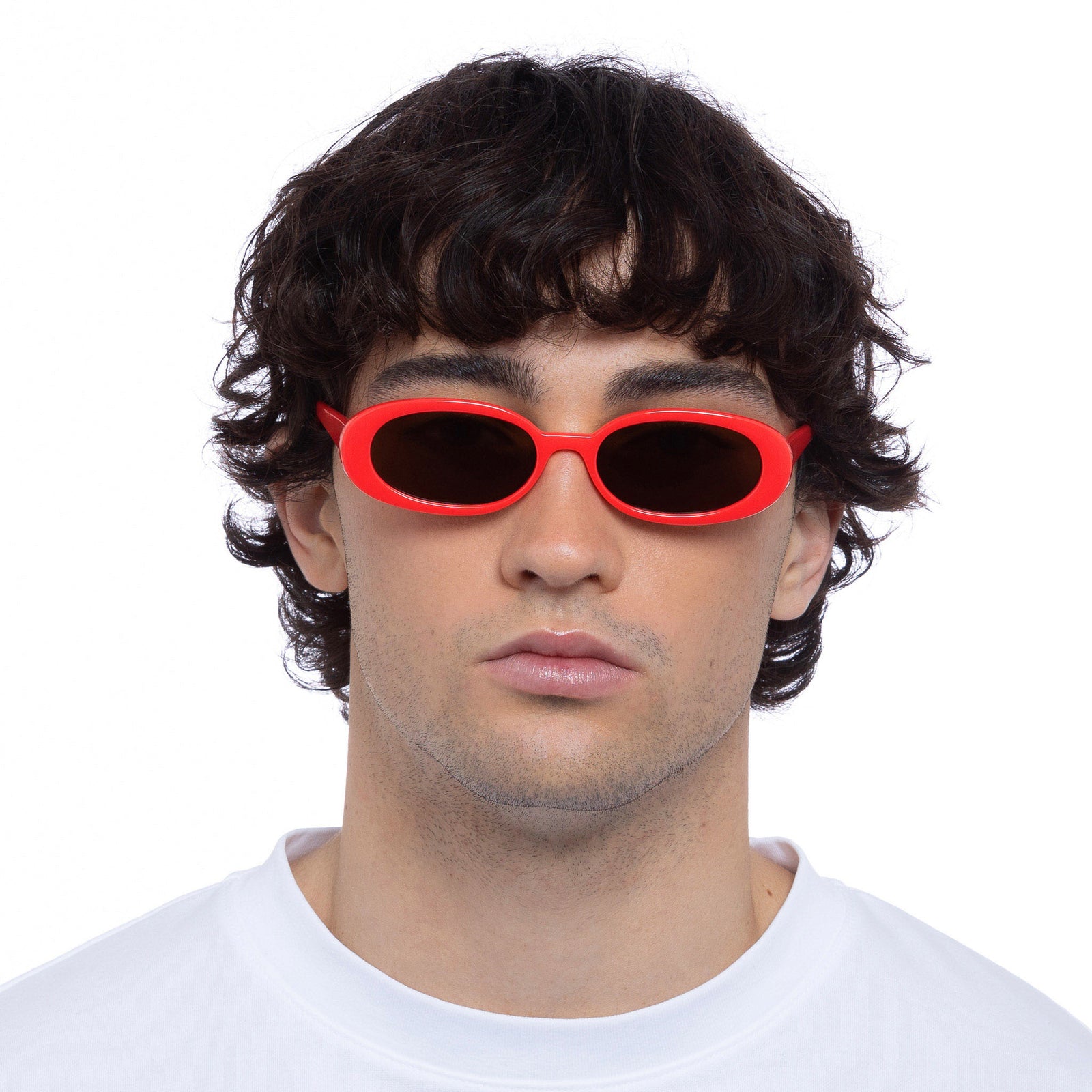 Outta Love Electric Orange Female Oval Sunglasses | Le Specs