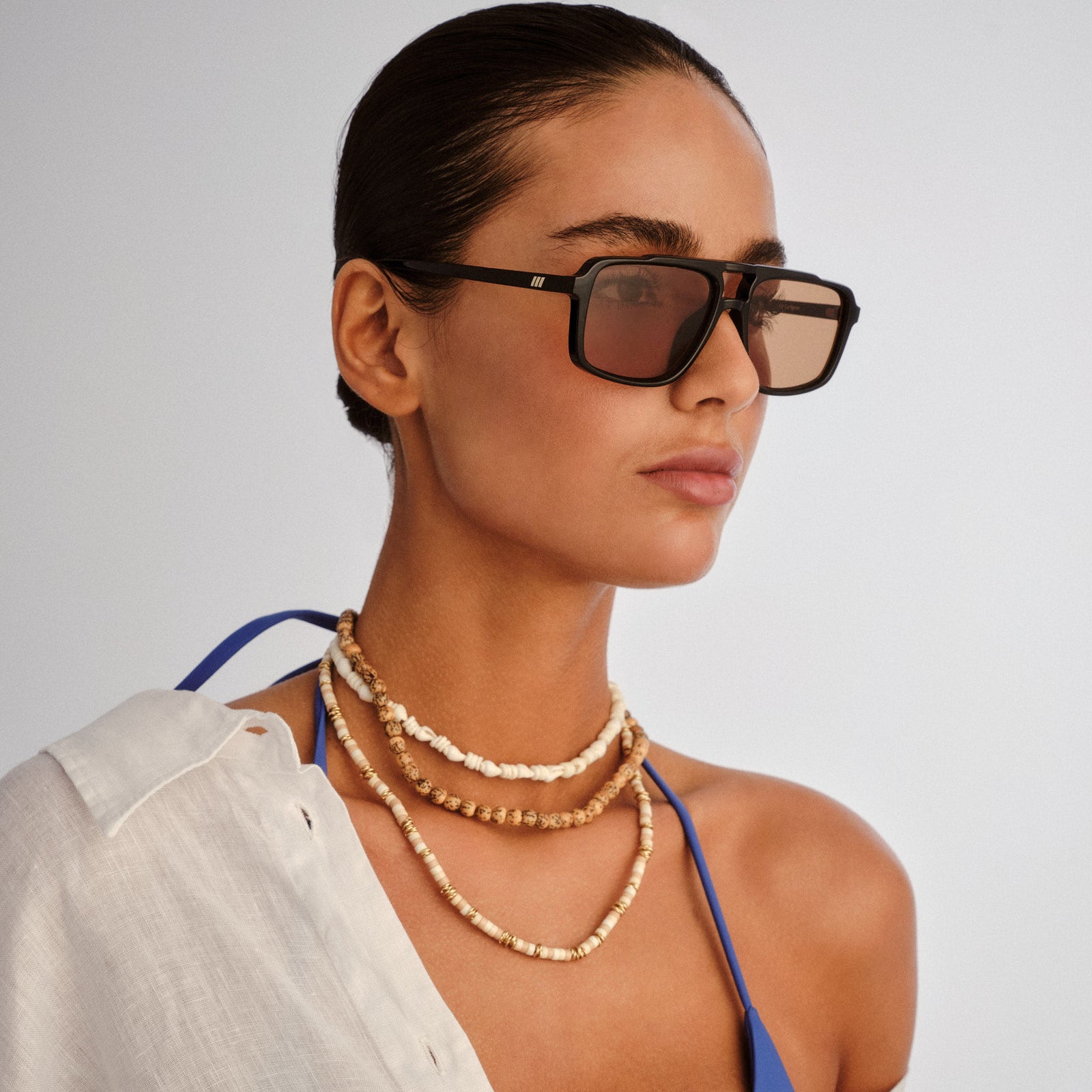 Le Gars + Black Uni-Sex Aviator Sunglasses | Le Specs