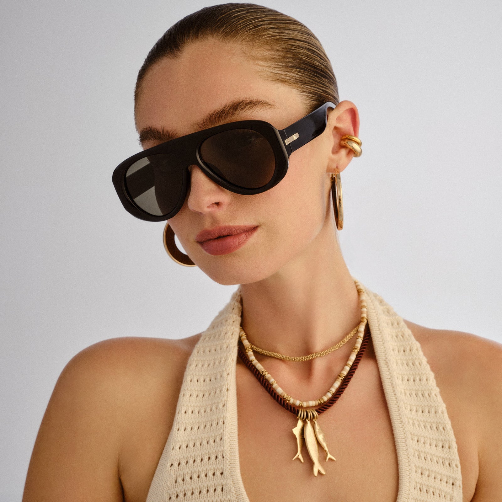 Dream Boat Black Uni-Sex Aviator Sunglasses | Le Specs
