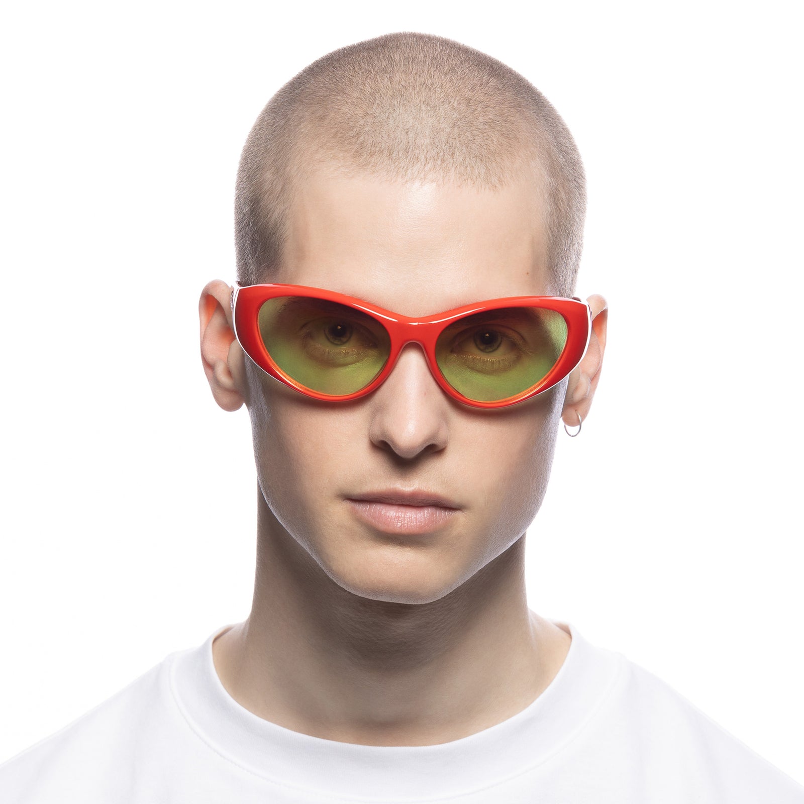 Dotcom Red Chrome Uni-Sex Wrap Sunglasses | Le Specs