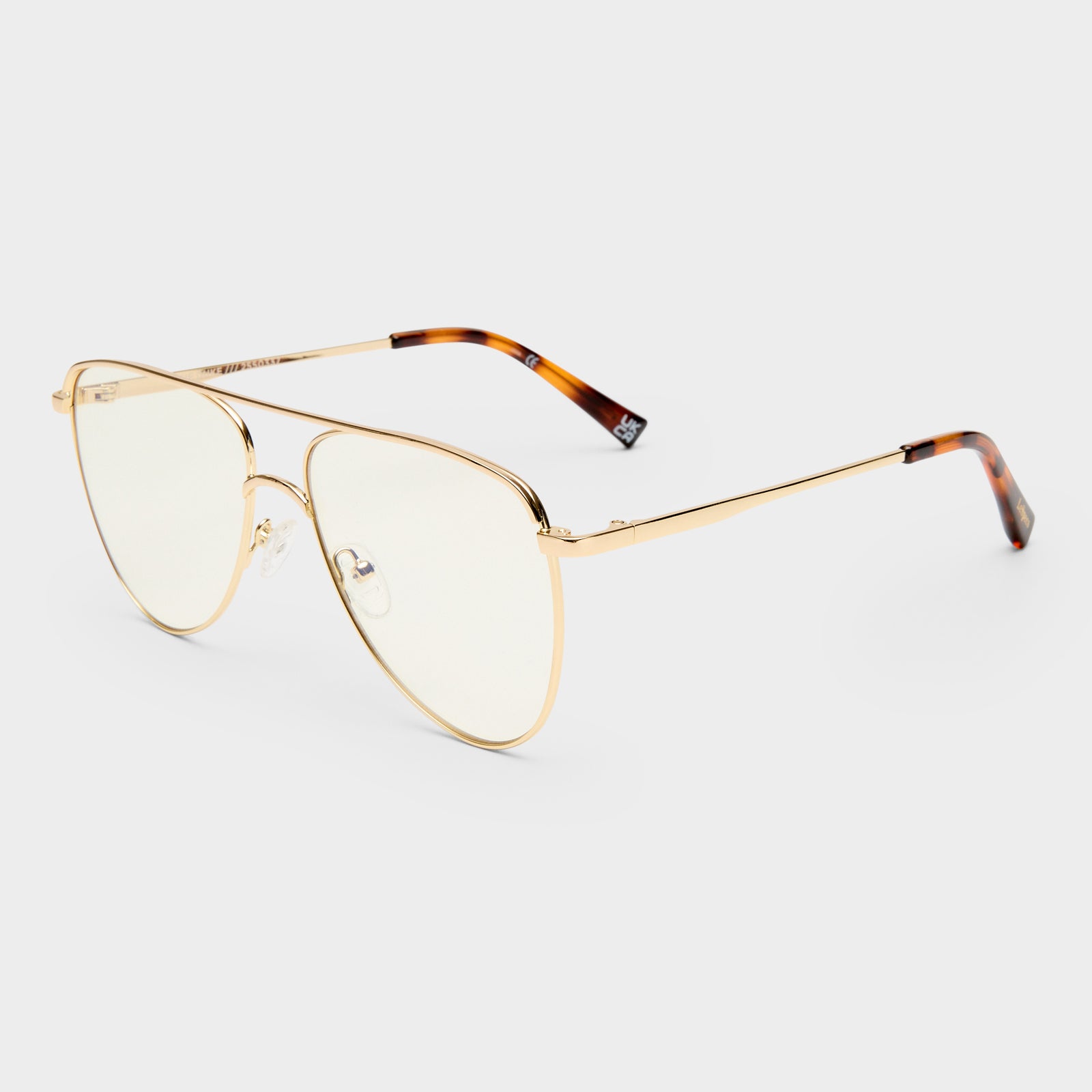 The Duke Gold Uni-Sex Aviator Blue Light | Le Specs