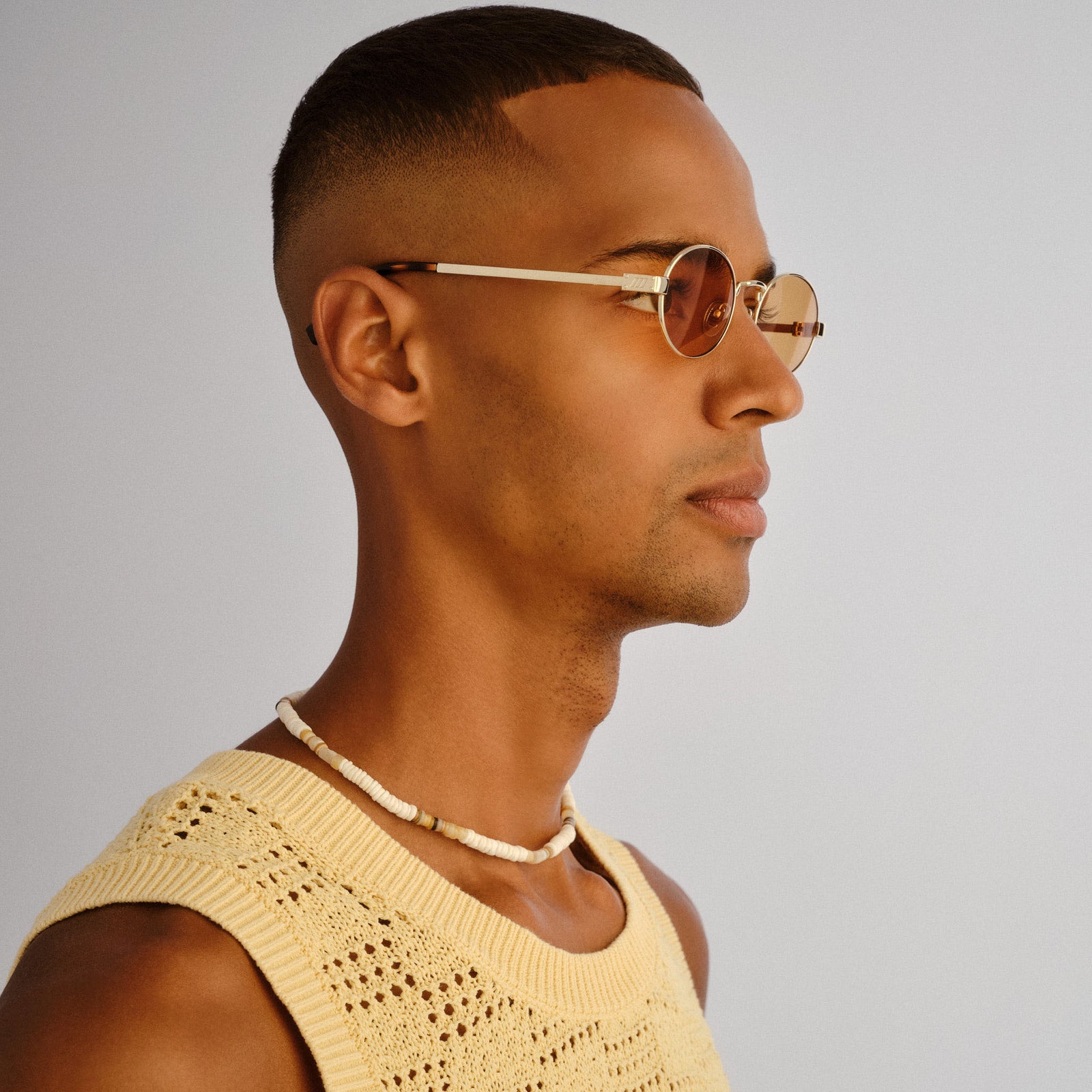 Poseidon Deux Gold Uni-Sex Oval Sunglasses | Le Specs