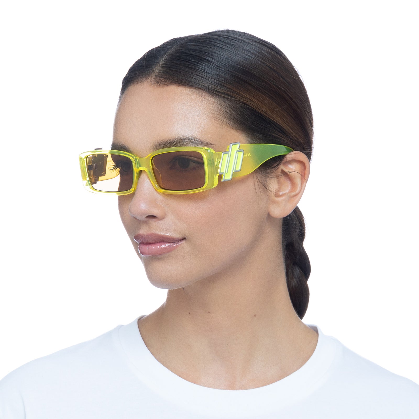 Cruel Intentions Hyper Yellow 2452336 Uni-Sex Rectangle Sunglasses | Le Specs