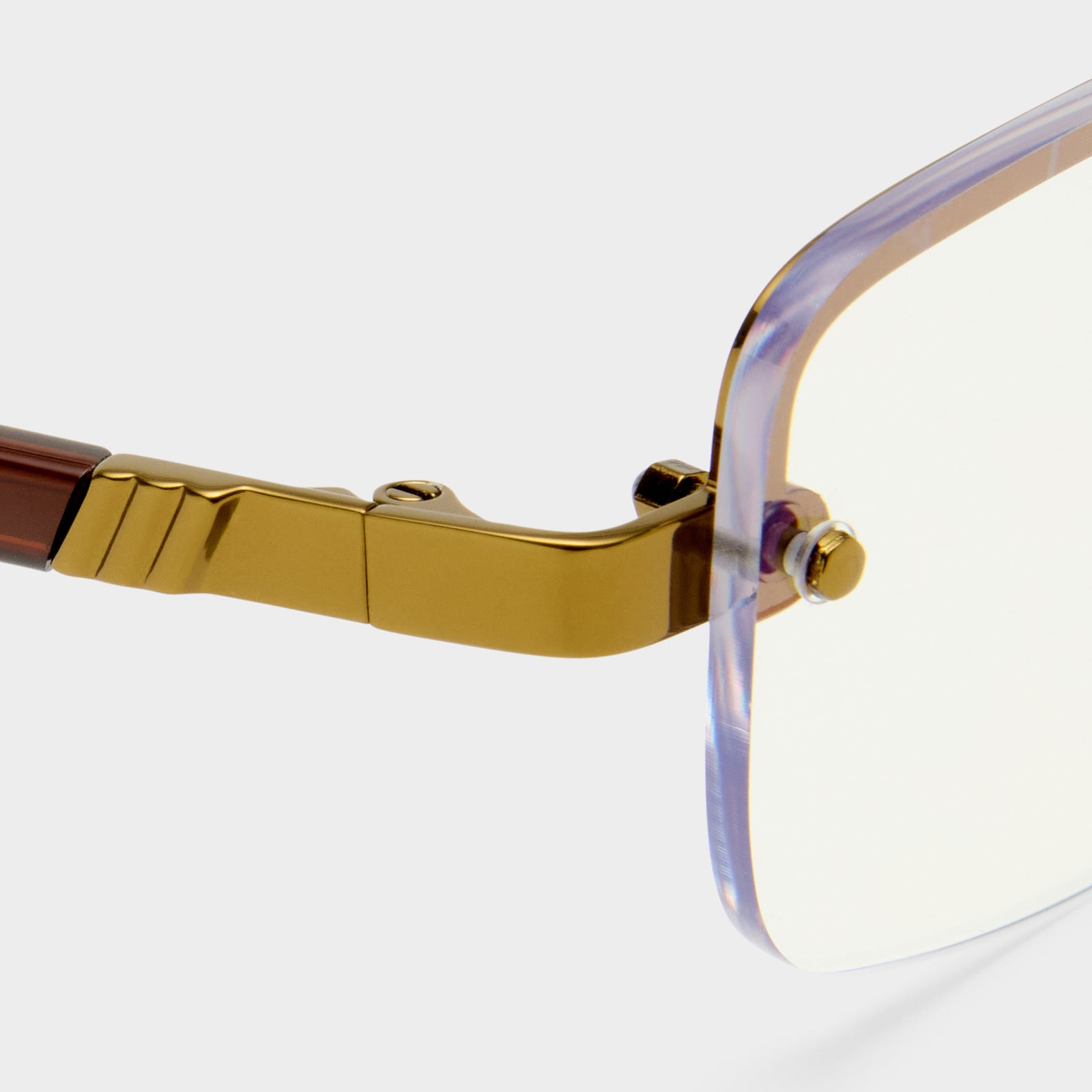 Enigmatic Dark Gold Female Rectangle Blue Light | Le Specs